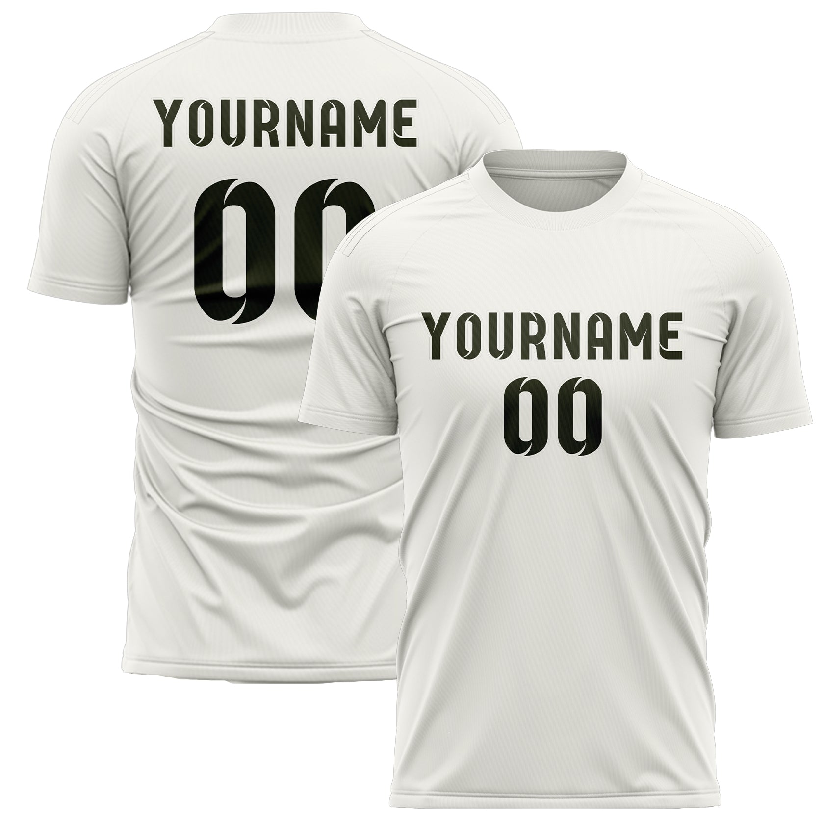 Maillot de football personnalisé blanc olive