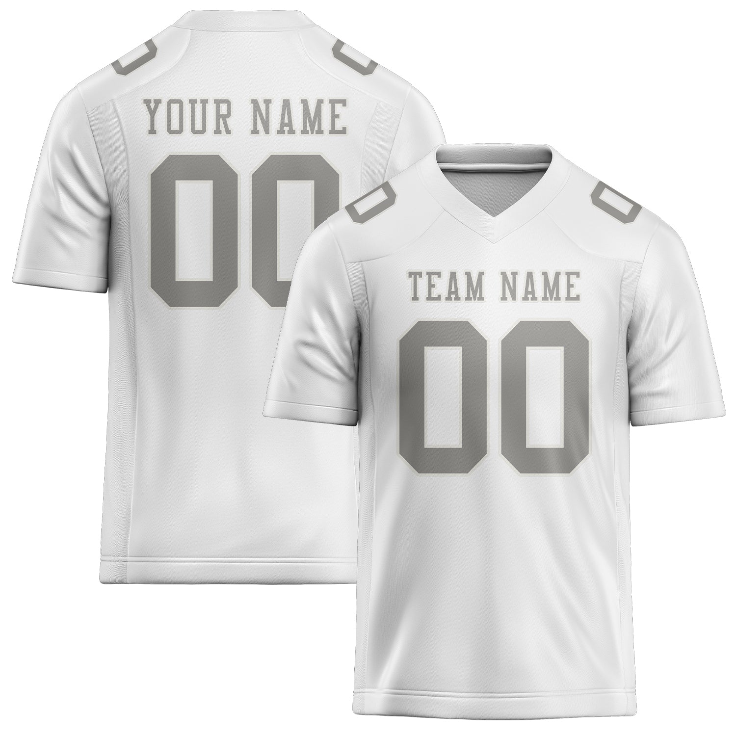 Maillot de football personnalisé blanc et gris