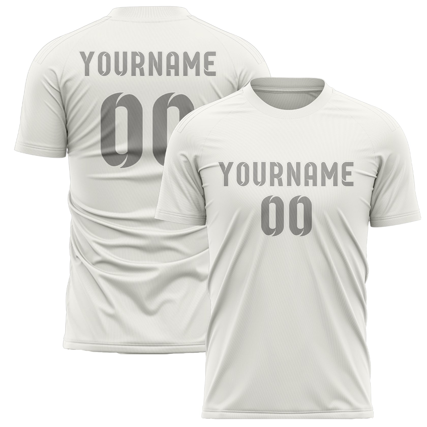 Maillot de football personnalisé blanc et gris