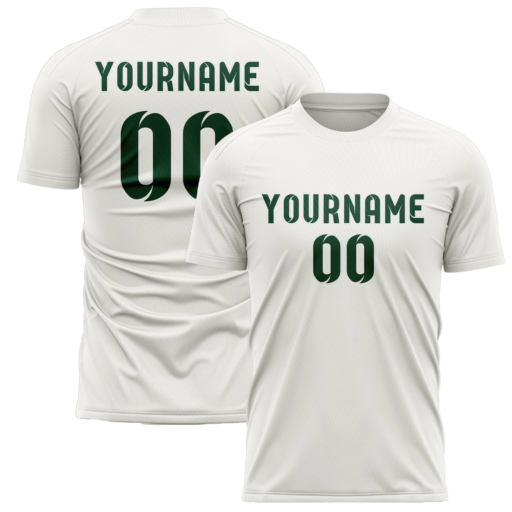 Maillot de football personnalisé blanc et vert