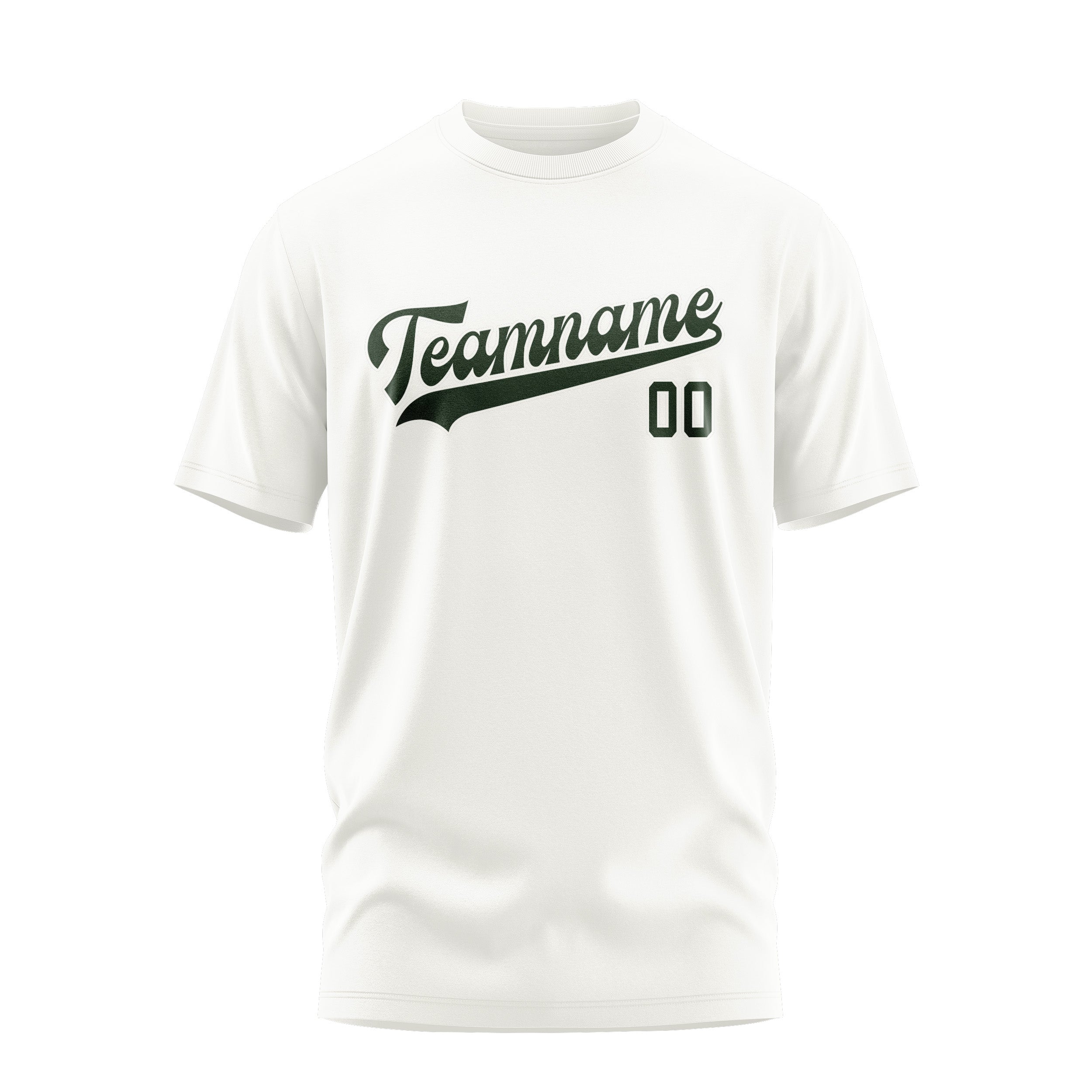 T-shirt personnalisé blanc et vert foncé