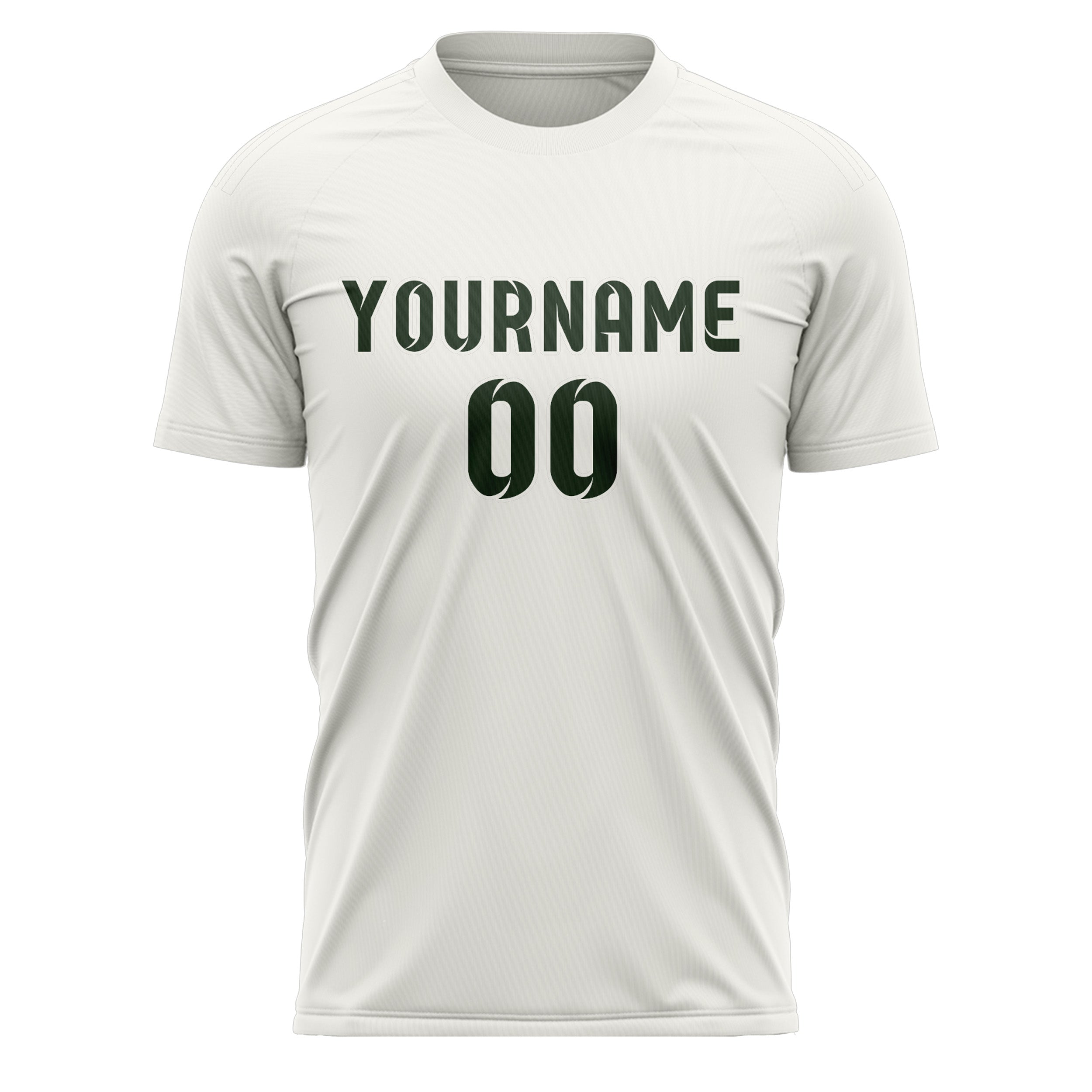Maillot de football personnalisé blanc et vert foncé