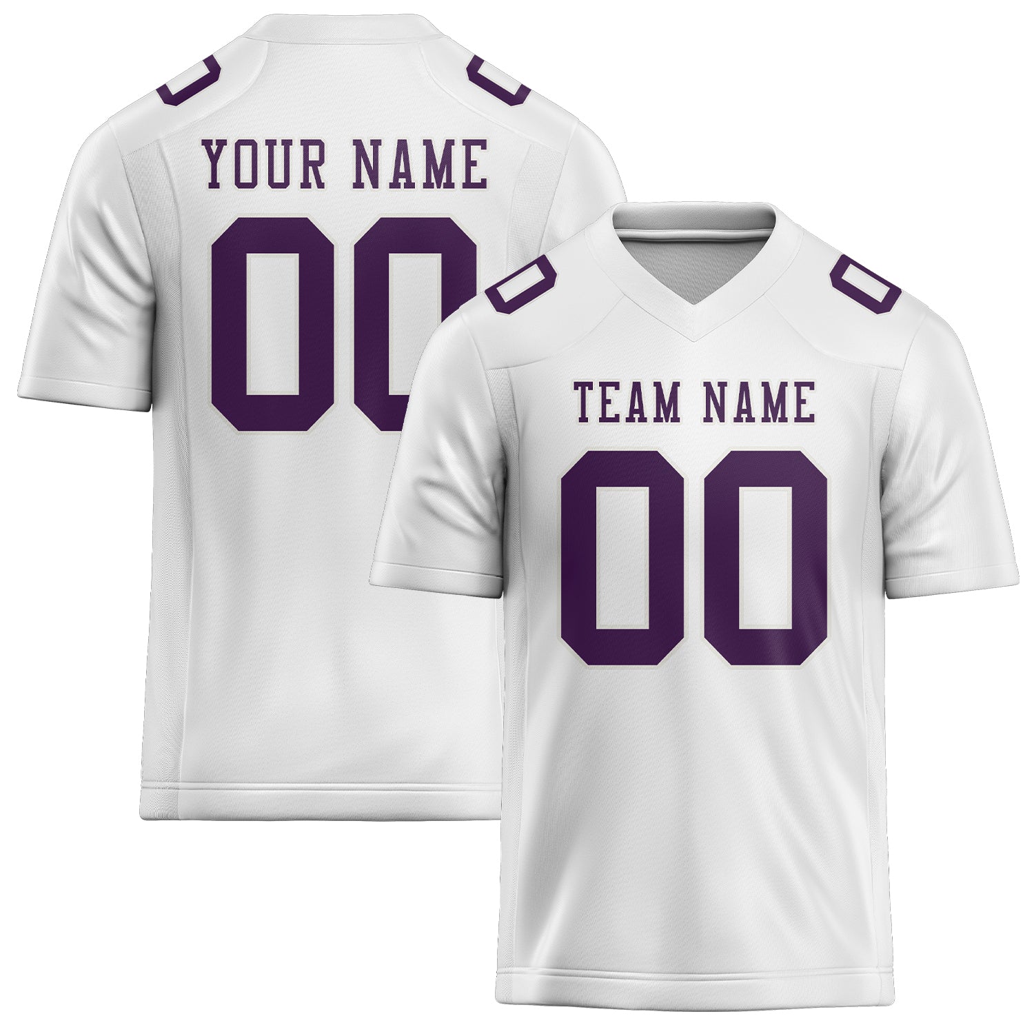 Maillot de football personnalisé blanc et violet