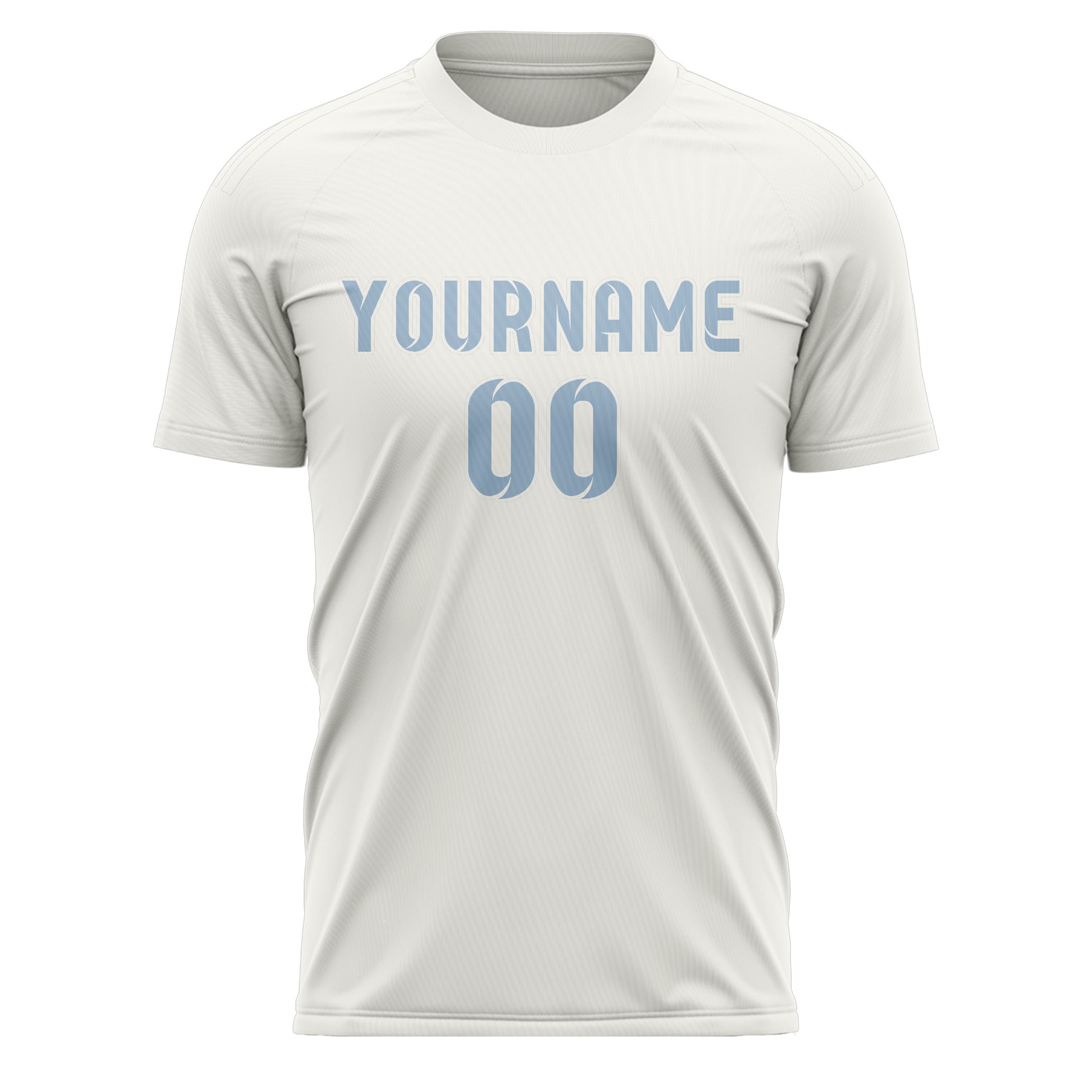 Maillot de football personnalisé blanc et bleu clair