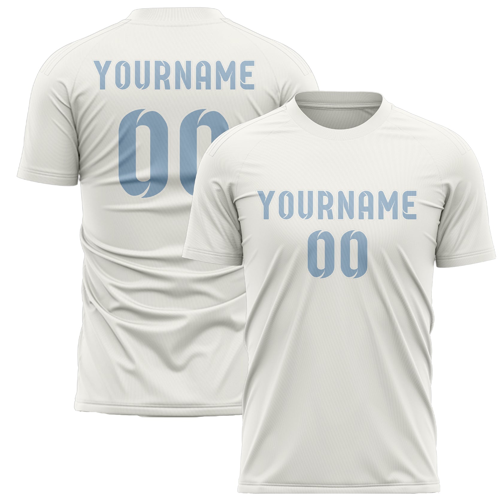 Maillot de football personnalisé blanc et bleu clair