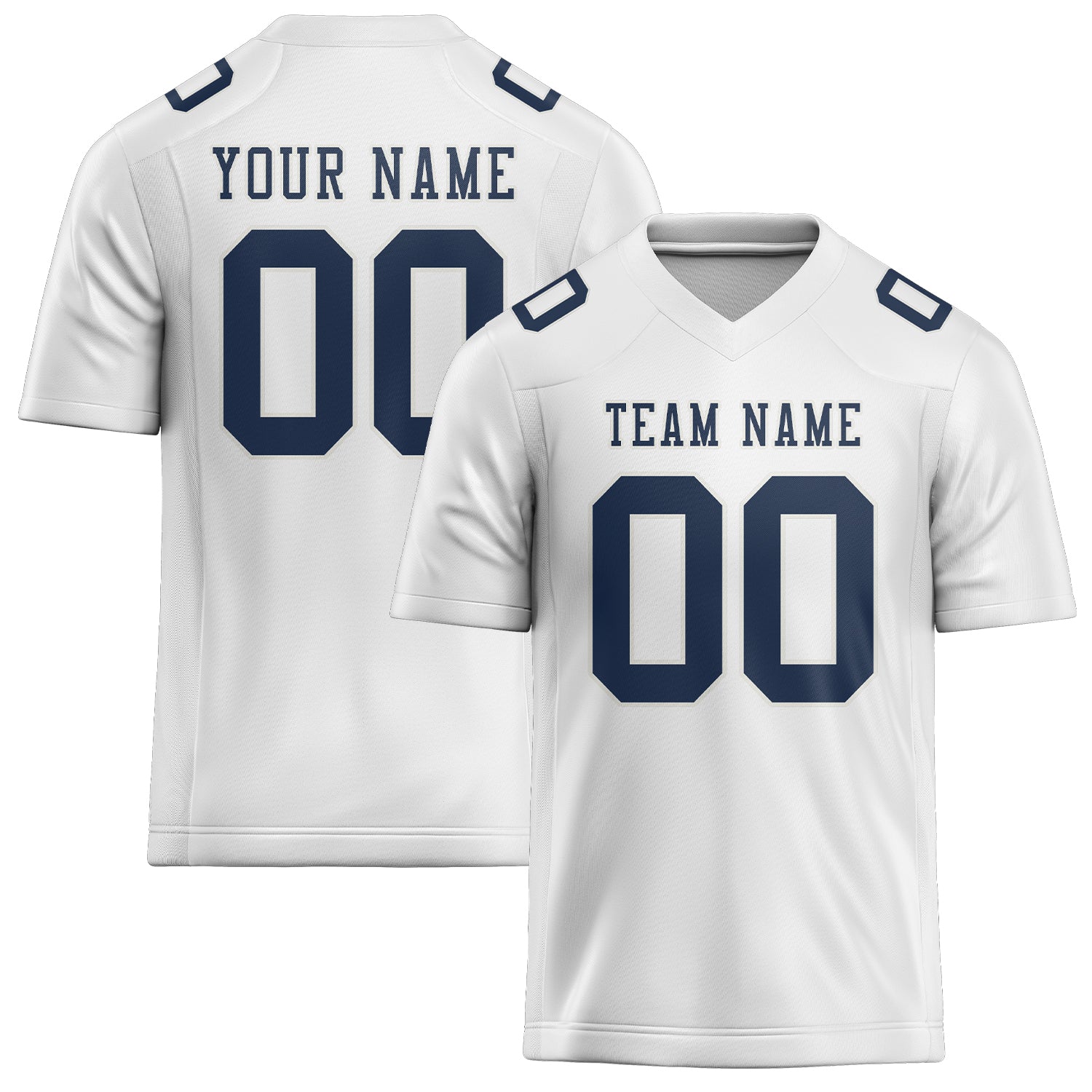 Maillot de football personnalisé blanc et bleu