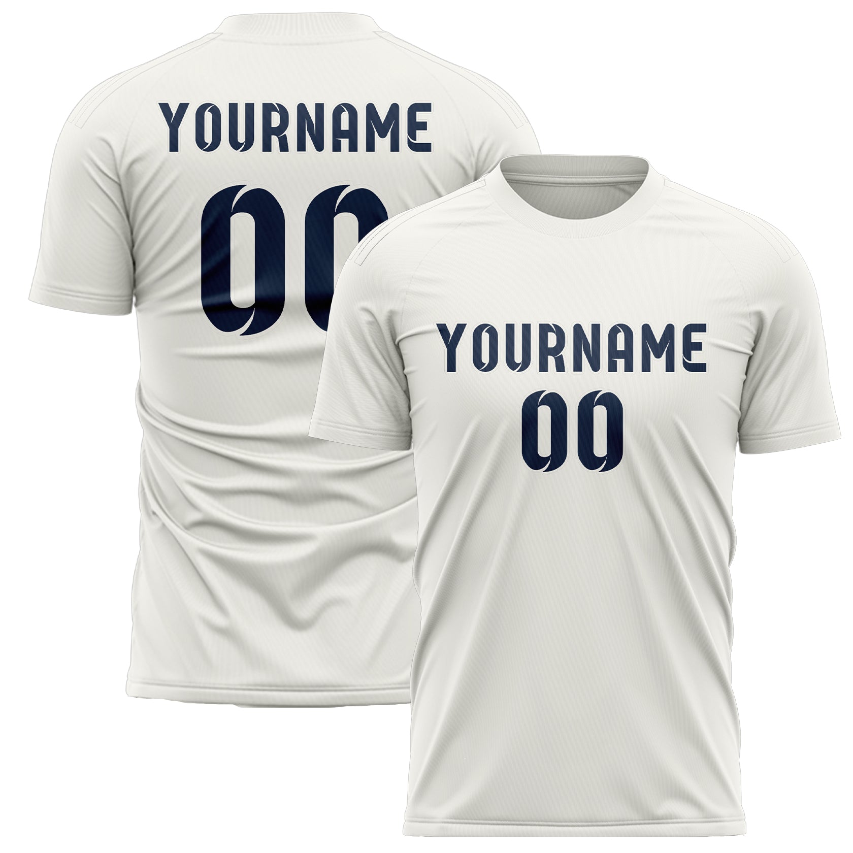 Maillot de football personnalisé blanc et bleu