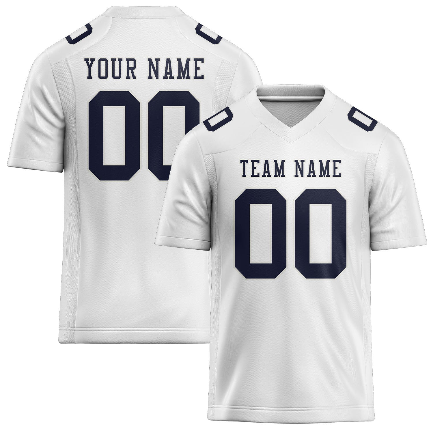 Maillot de football personnalisé blanc et marine