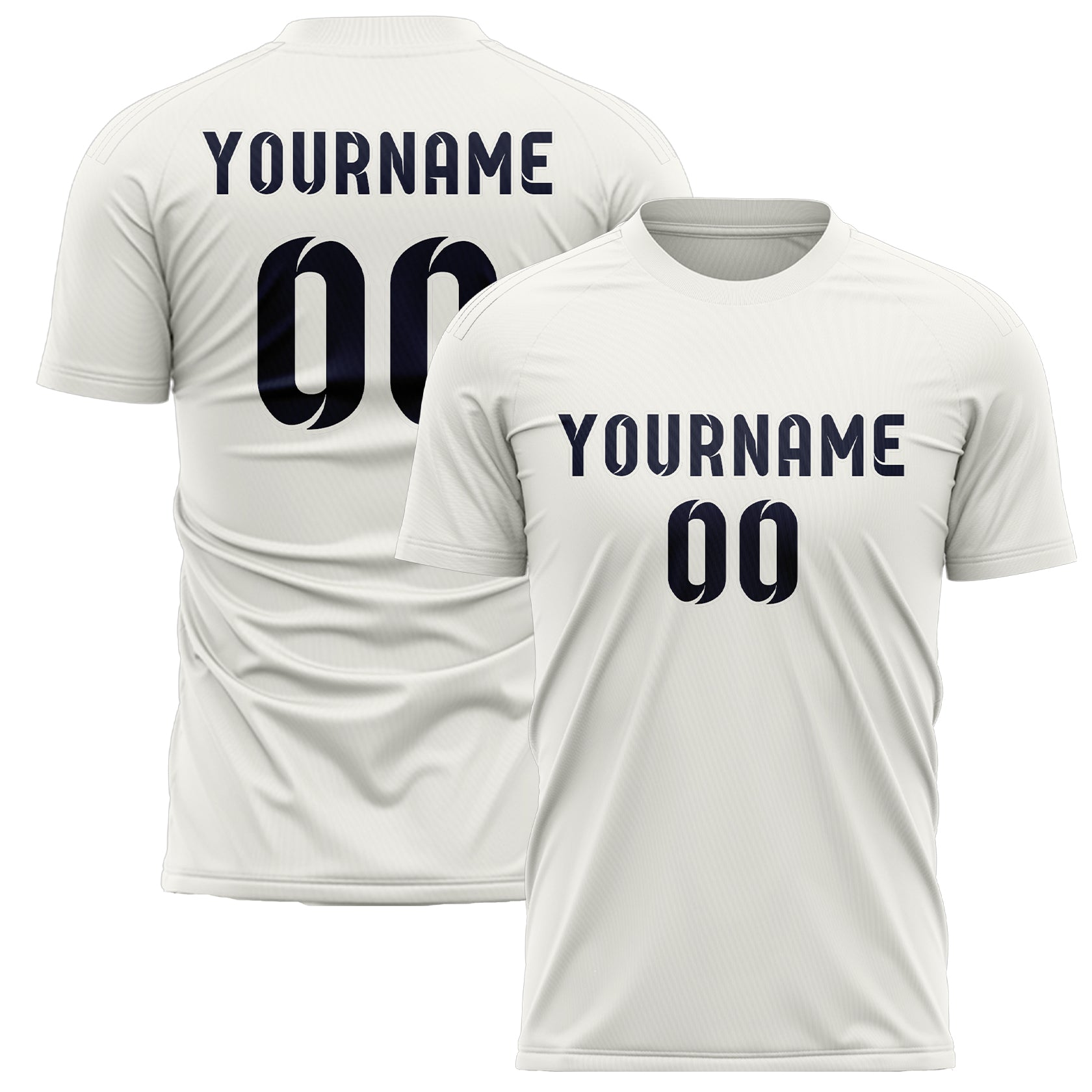 Maillot de football personnalisé blanc et marine