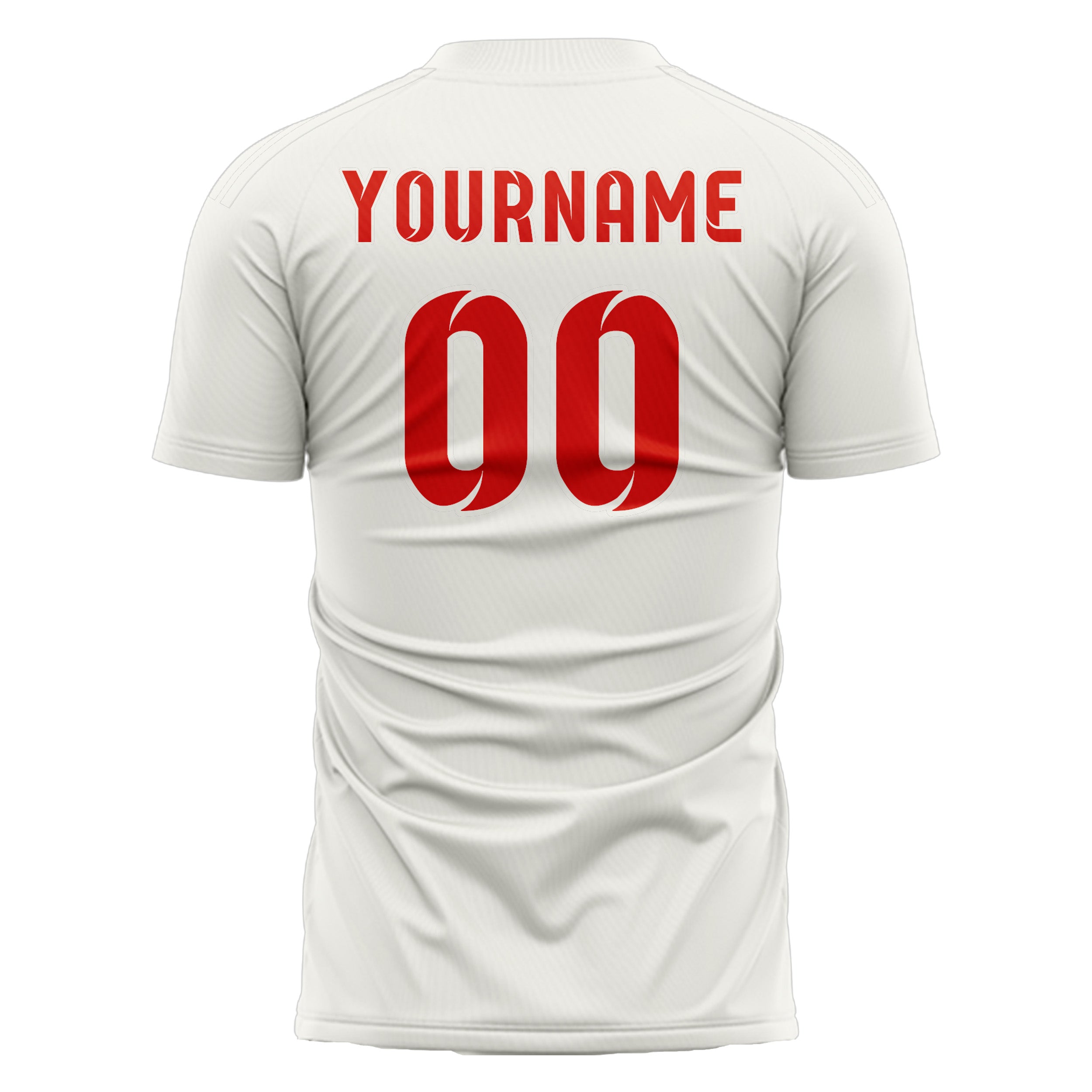 Maillot de football personnalisé blanc, orange et rouge