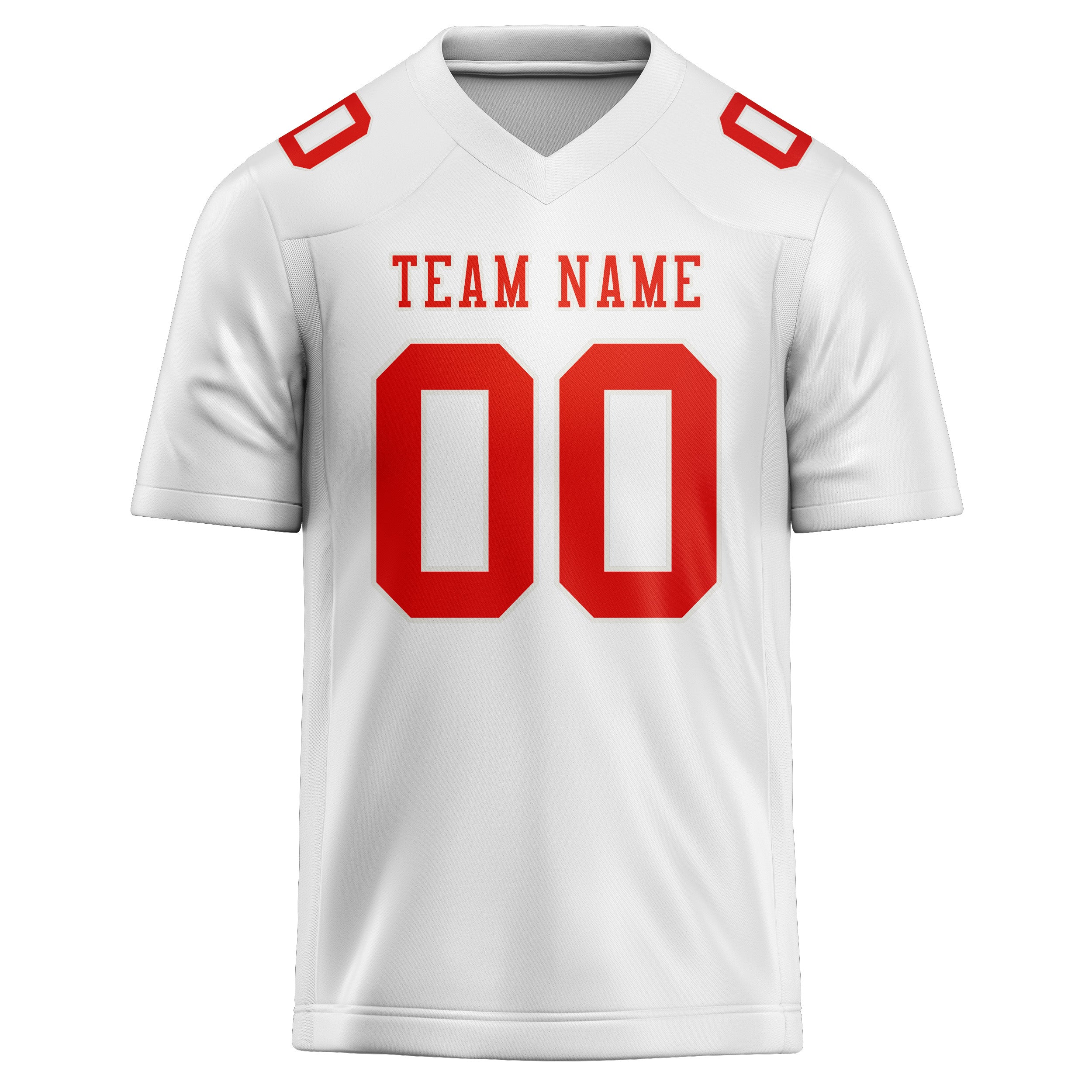 Maillot de football personnalisé blanc, orange et rouge