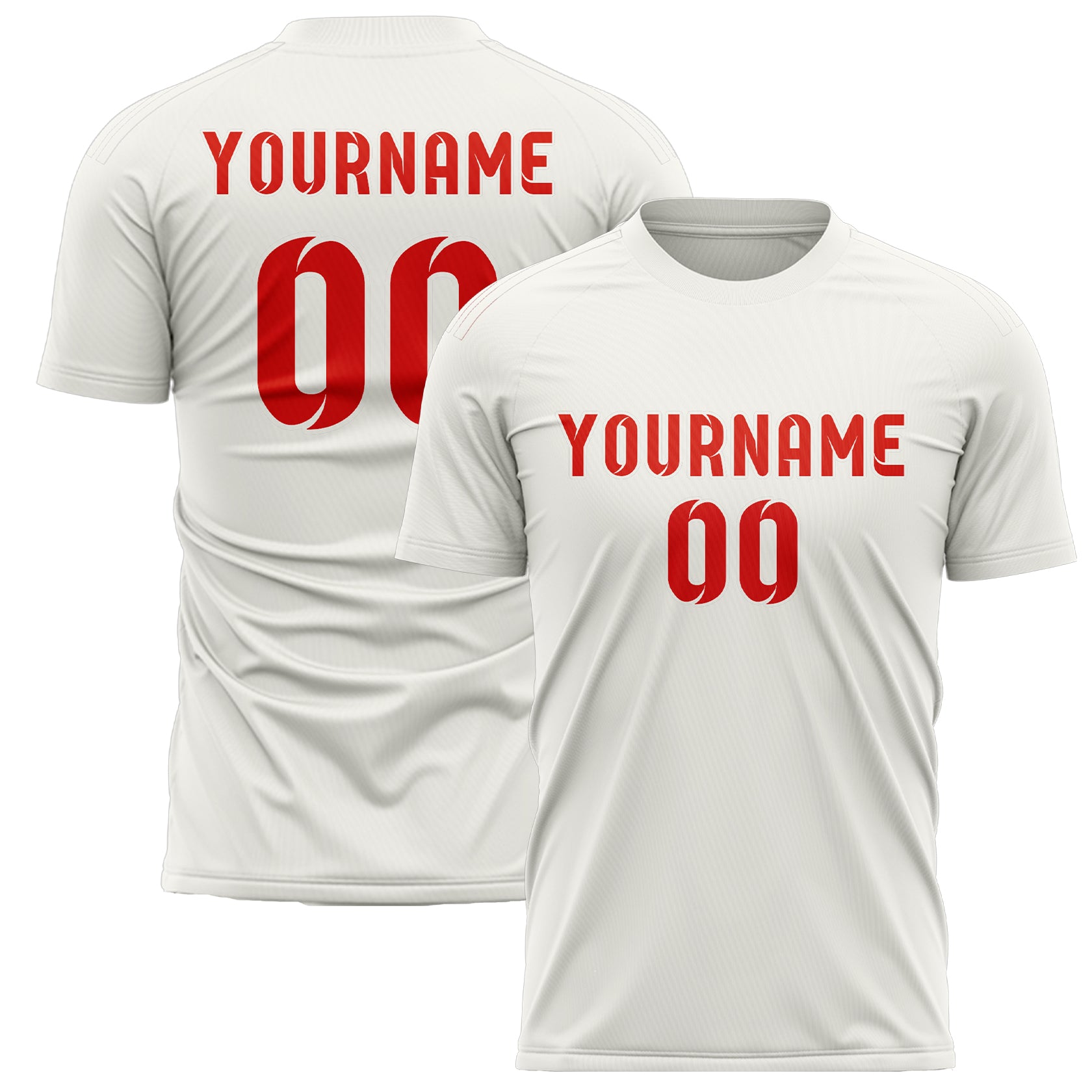 Maillot de football personnalisé blanc, orange et rouge