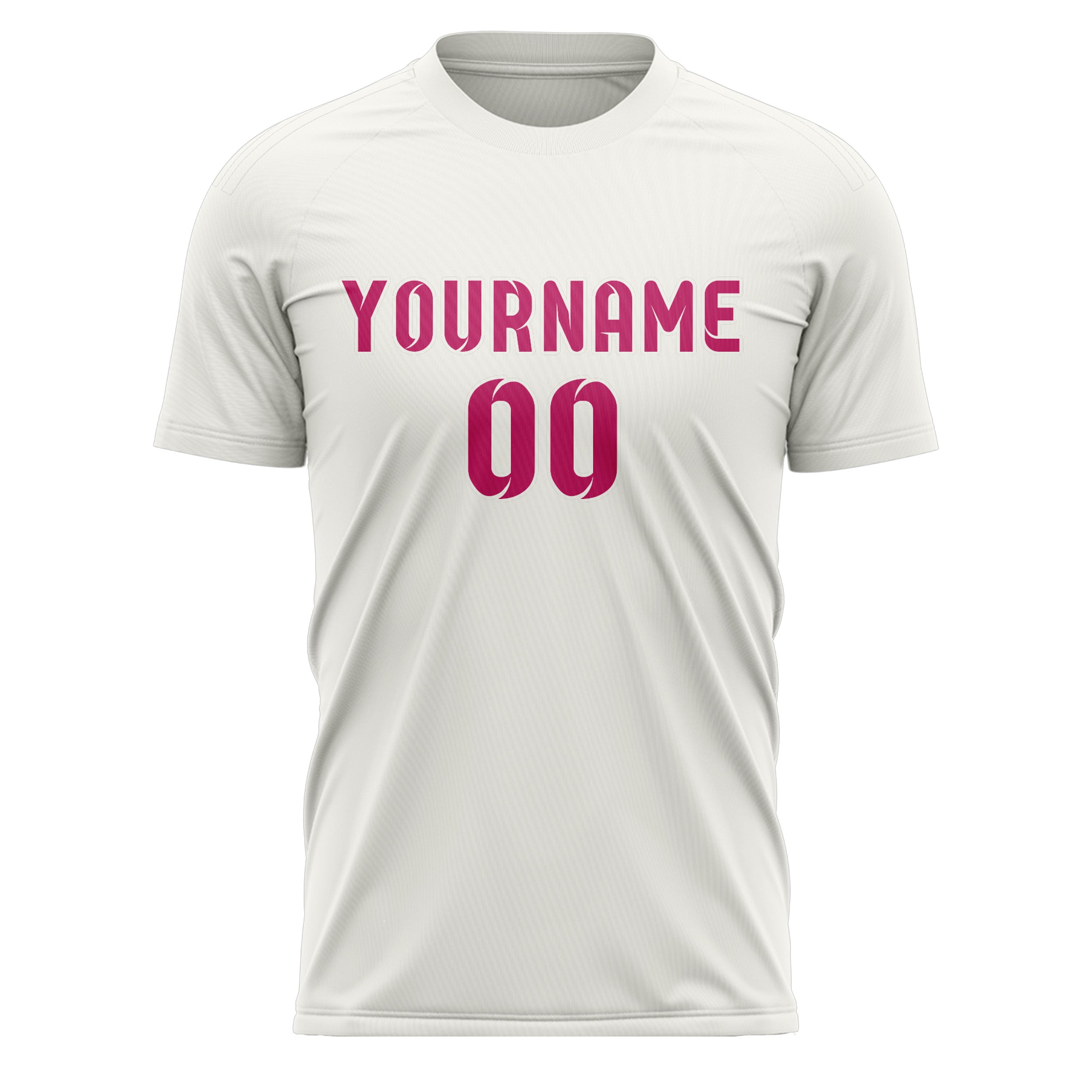 Maillot de football personnalisé blanc et rose