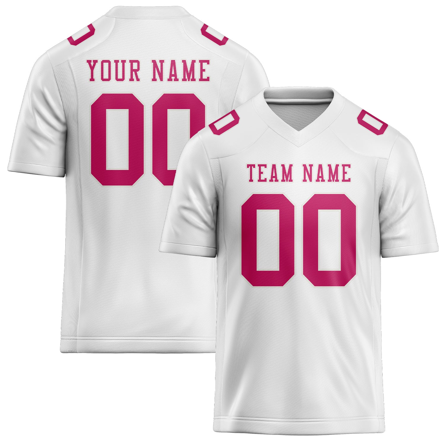 Maillot de football personnalisé blanc et rose