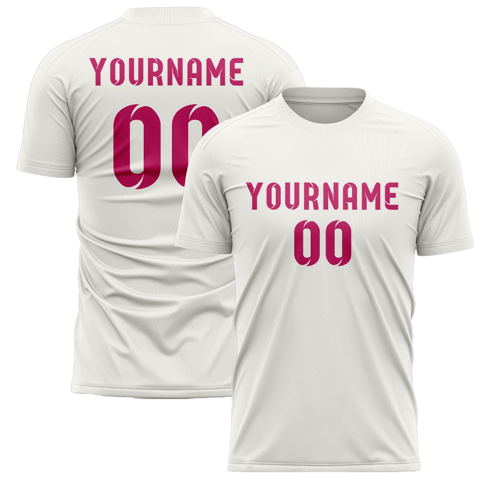 Maillot de football personnalisé blanc et rose