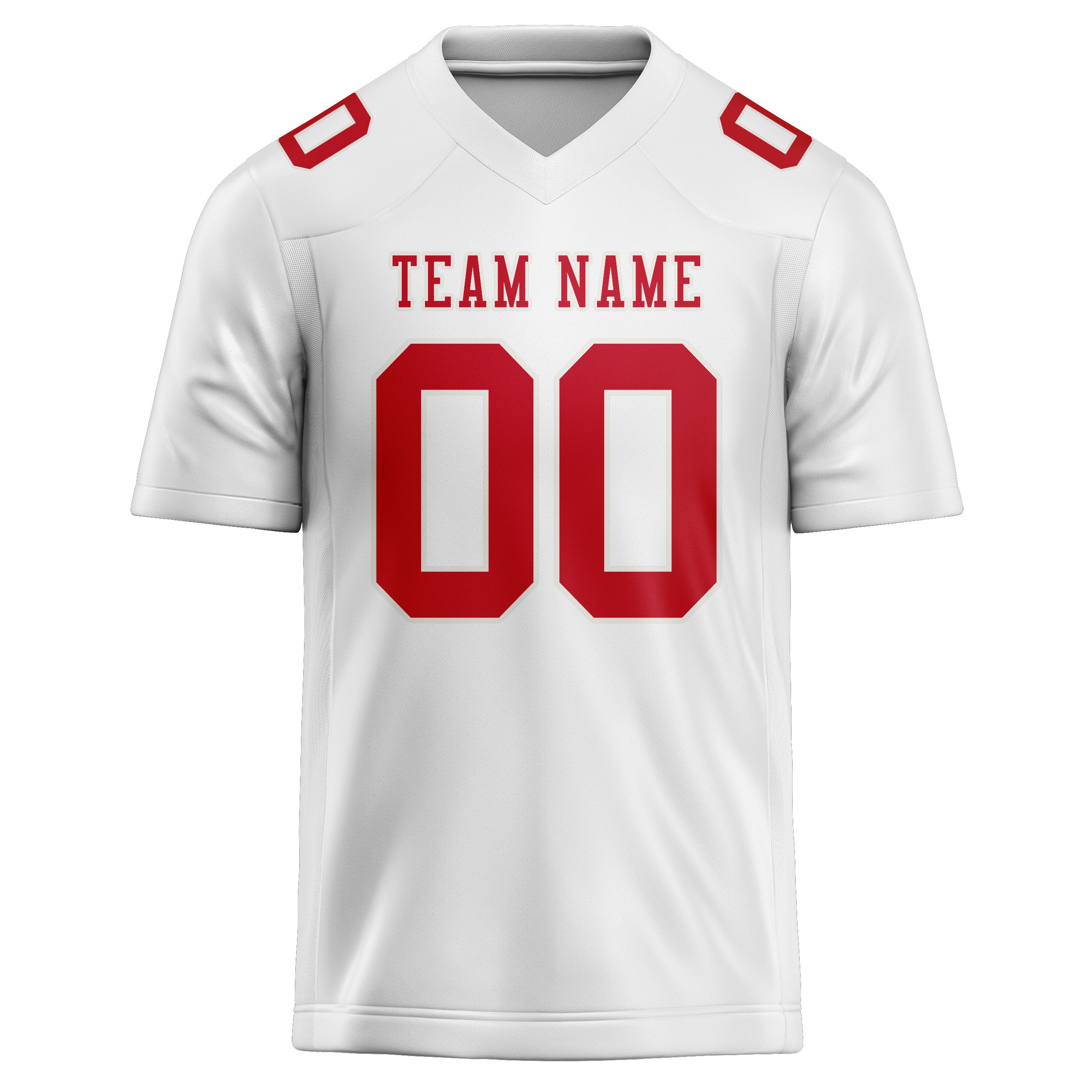 Maillot de football blanc et rouge personnalisé