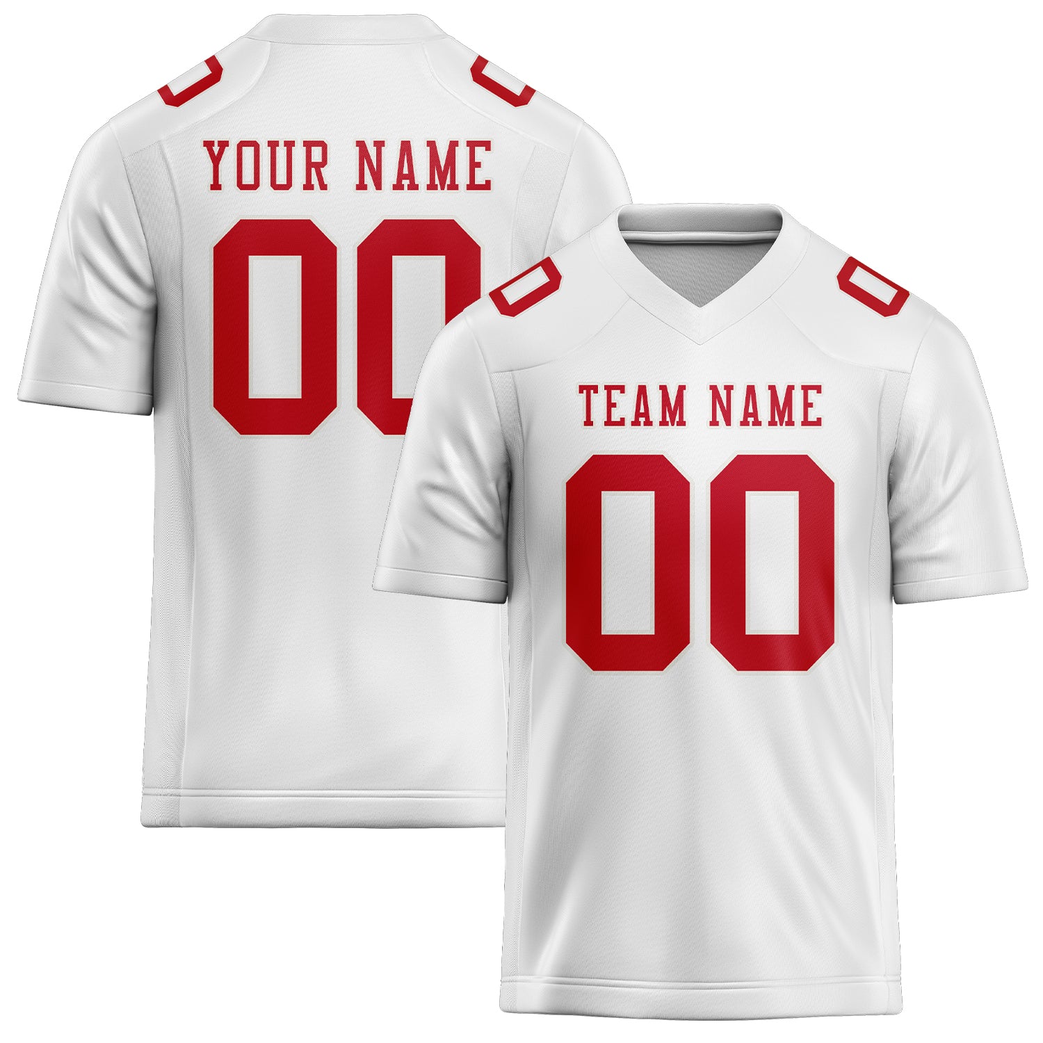 Maillot de football blanc et rouge personnalisé