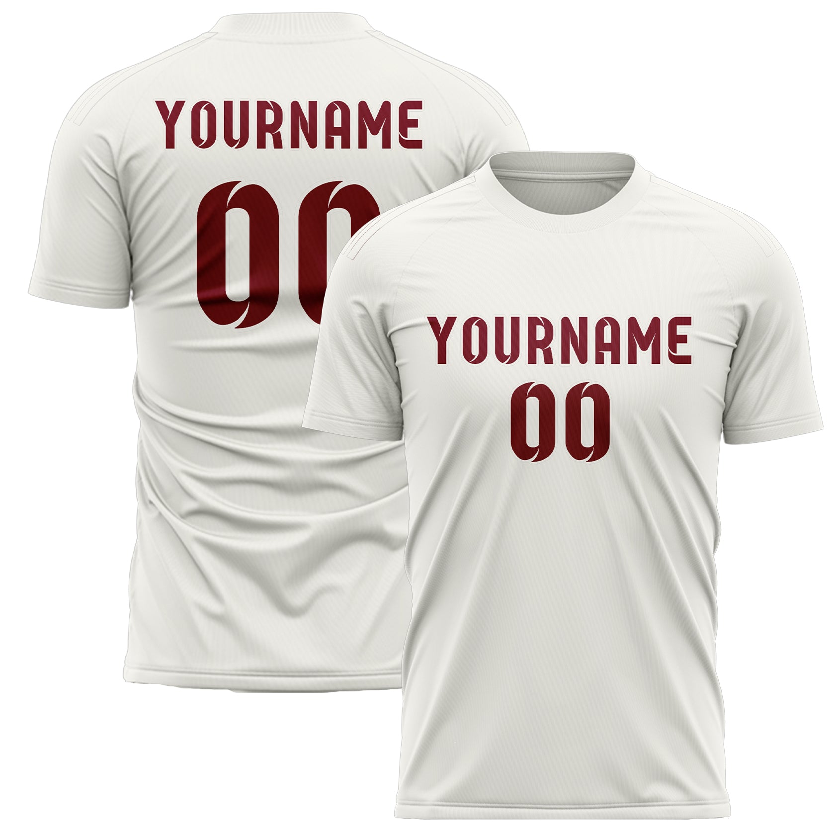 Maillot de football personnalisé blanc et rouge cramoisi