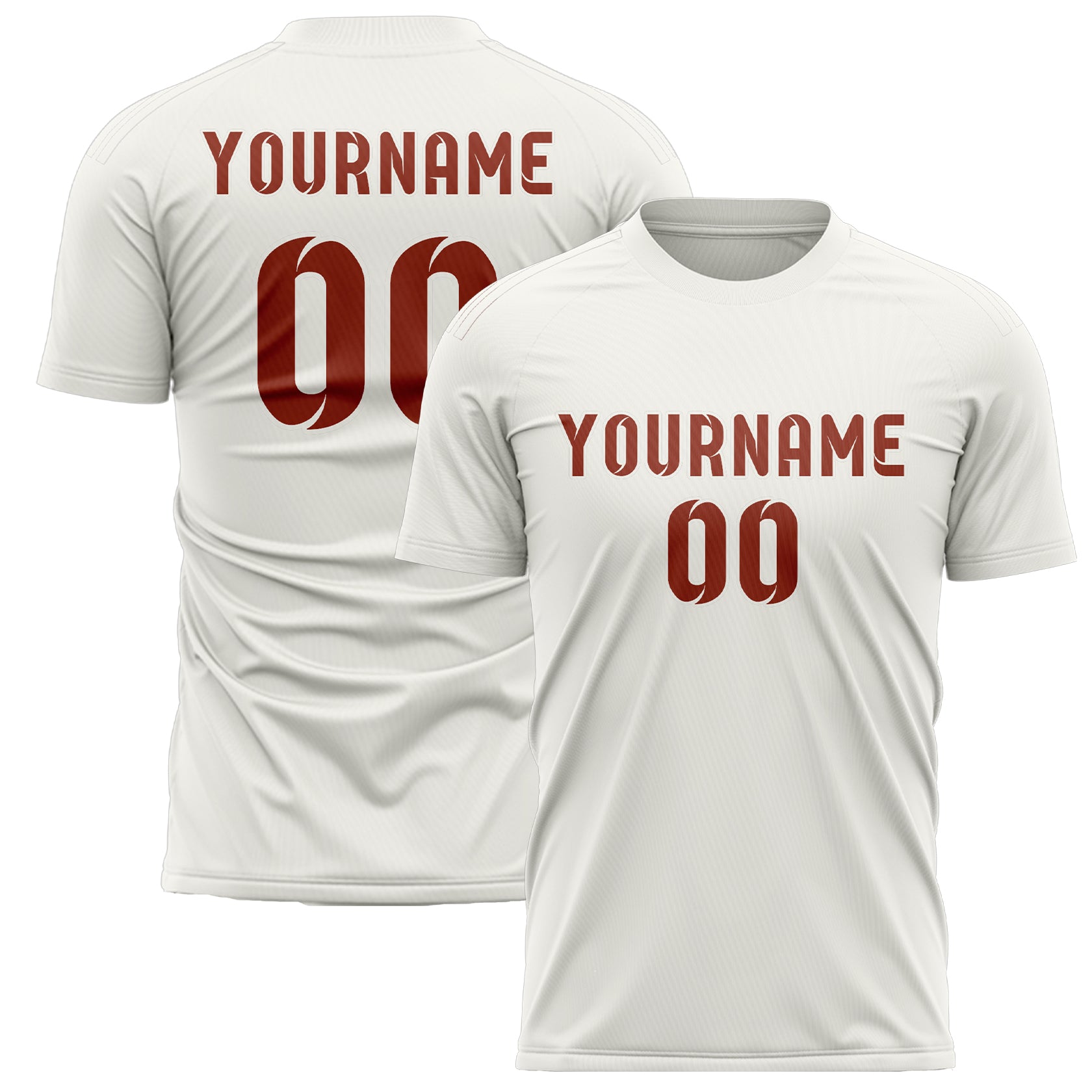 Maillot de football personnalisé blanc corail et rouge