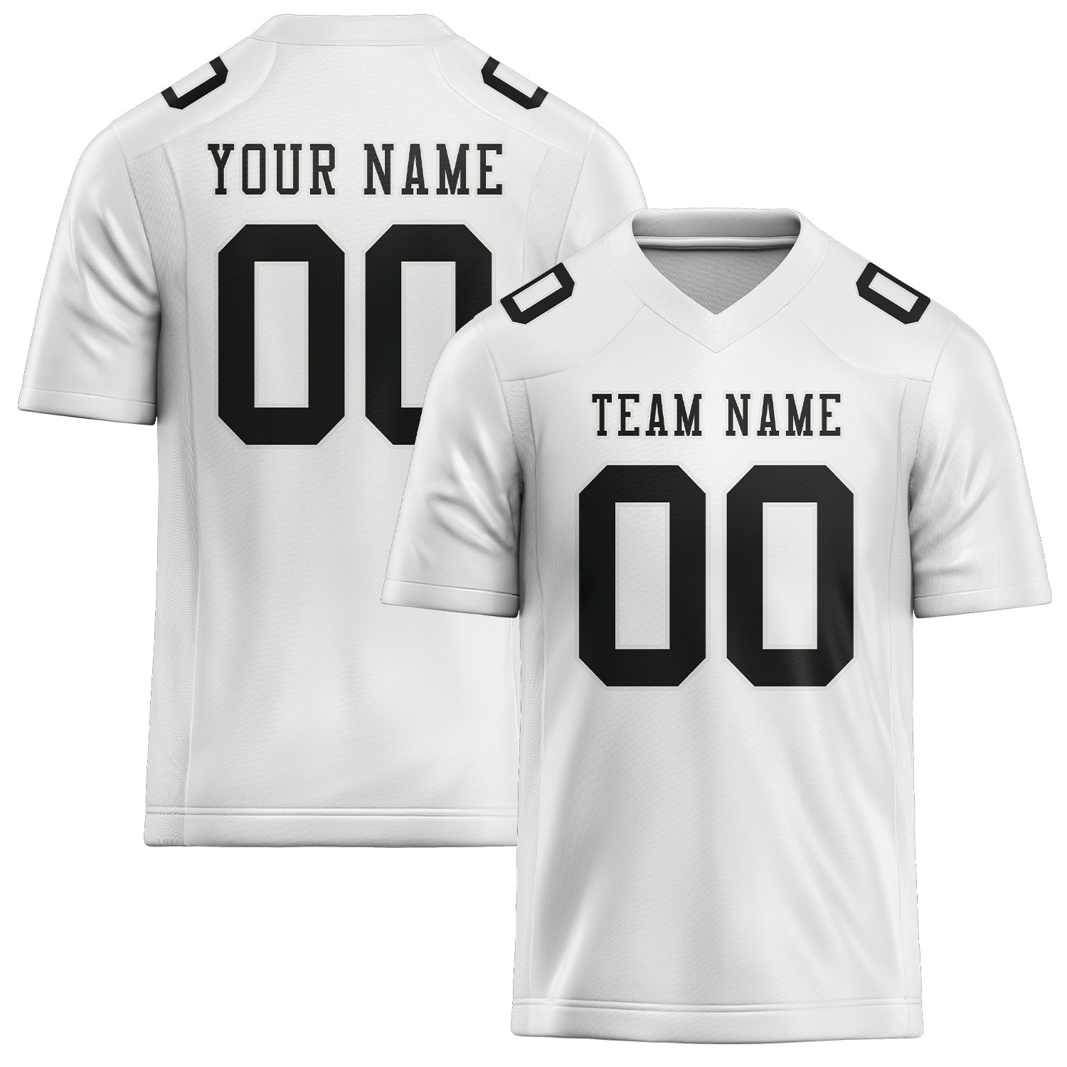 Maillot de football personnalisé blanc et noir