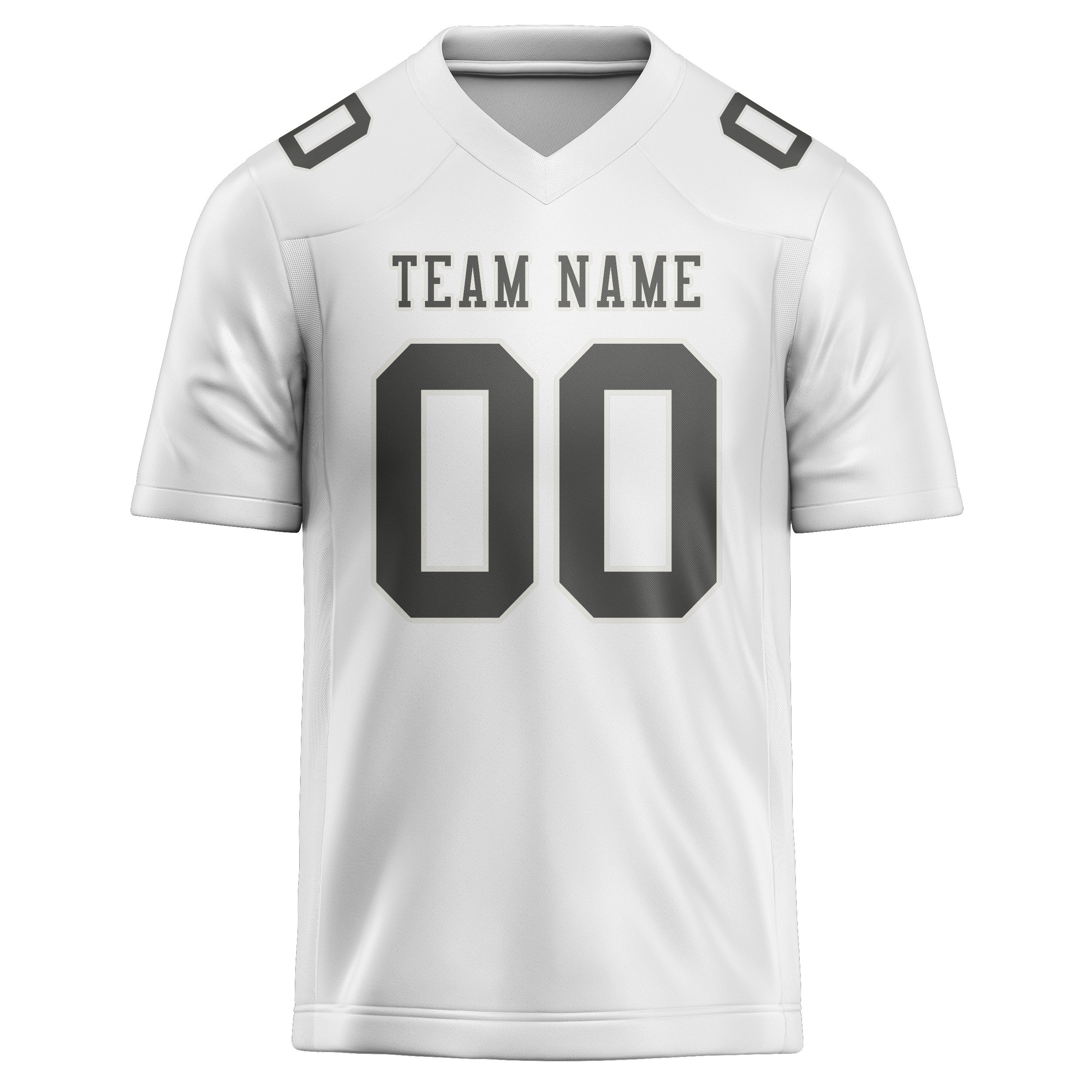 Maillot de football personnalisé blanc et gris foncé