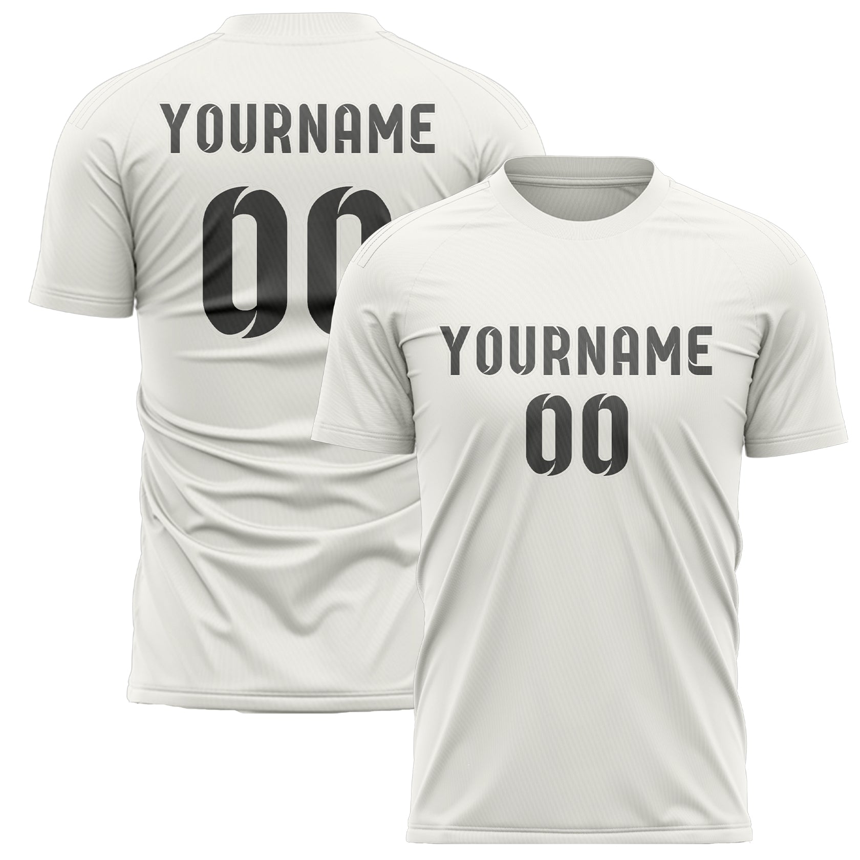 Maillot de football personnalisé blanc et gris foncé