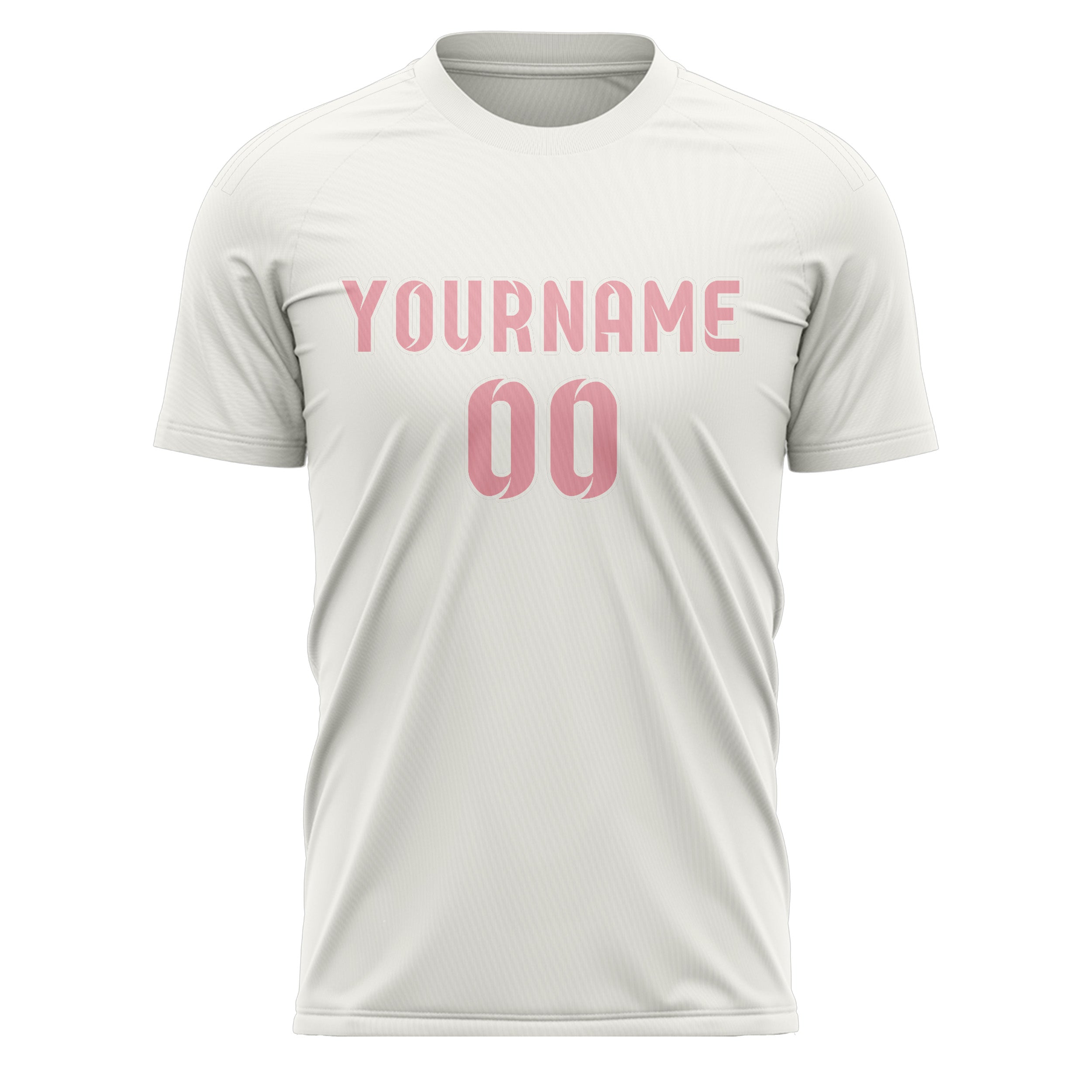 Maillot de football personnalisé blanc et rose clair