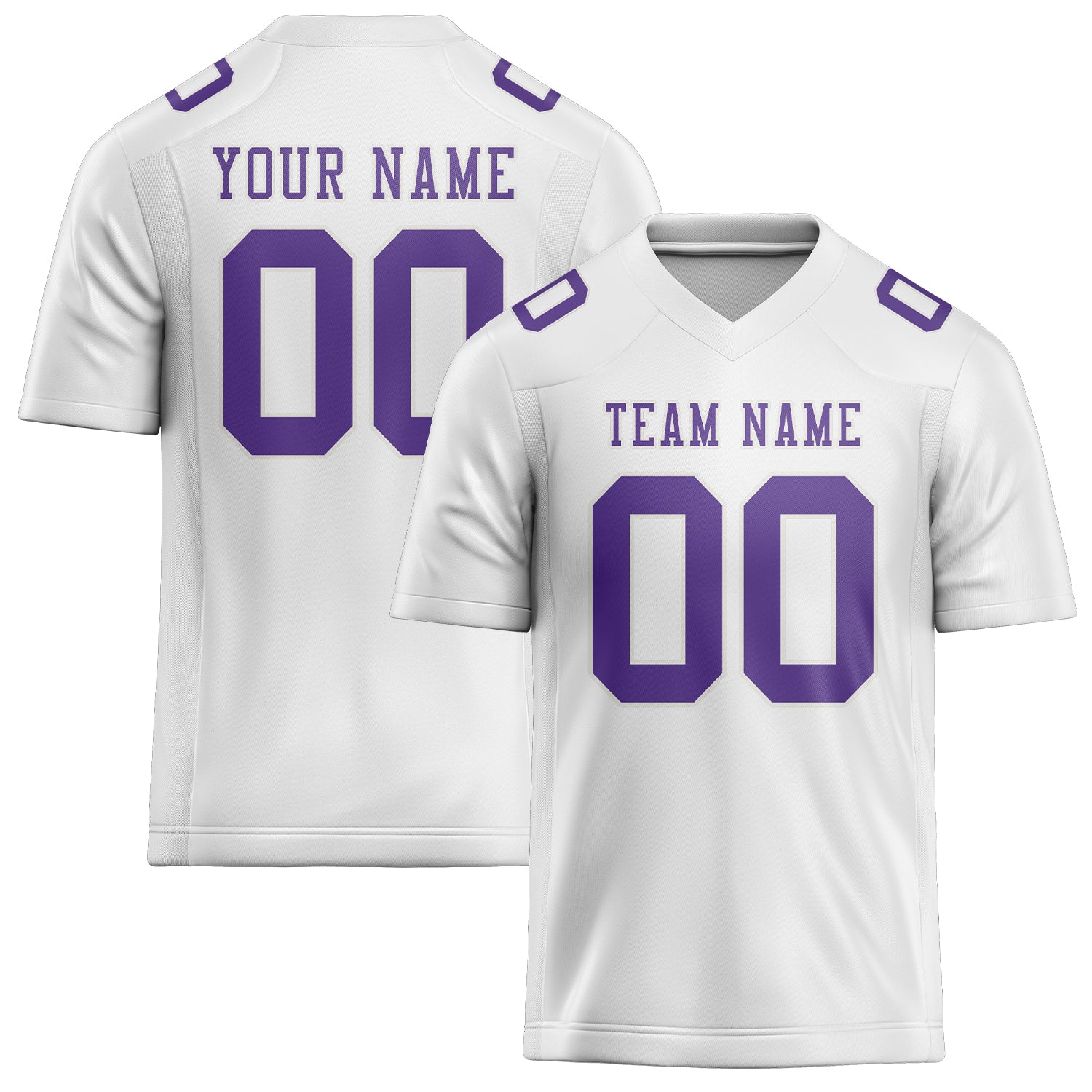Maillot de football personnalisé blanc et violet clair