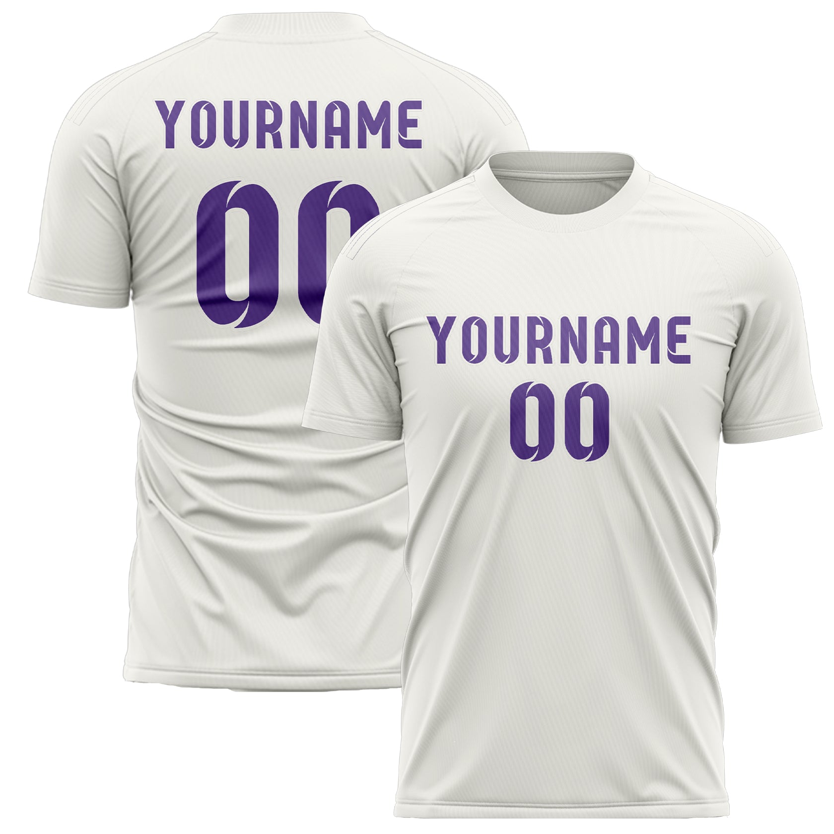 Maillot de football personnalisé blanc et violet clair