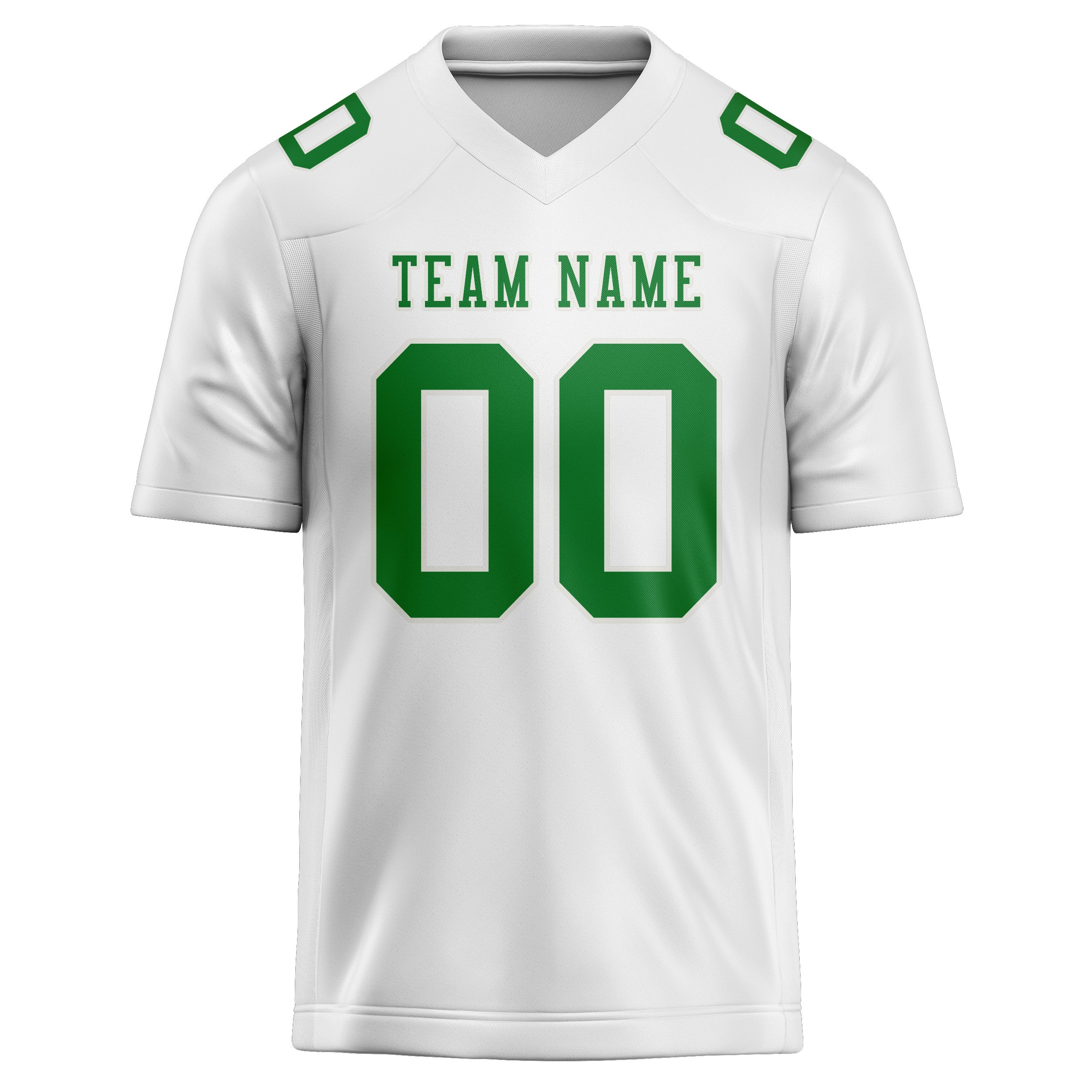 Maillot de football personnalisé blanc et vert émeraude