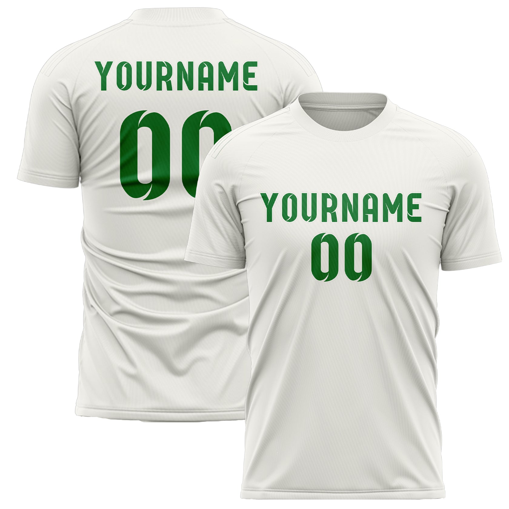 Maillot de football personnalisé blanc et vert émeraude