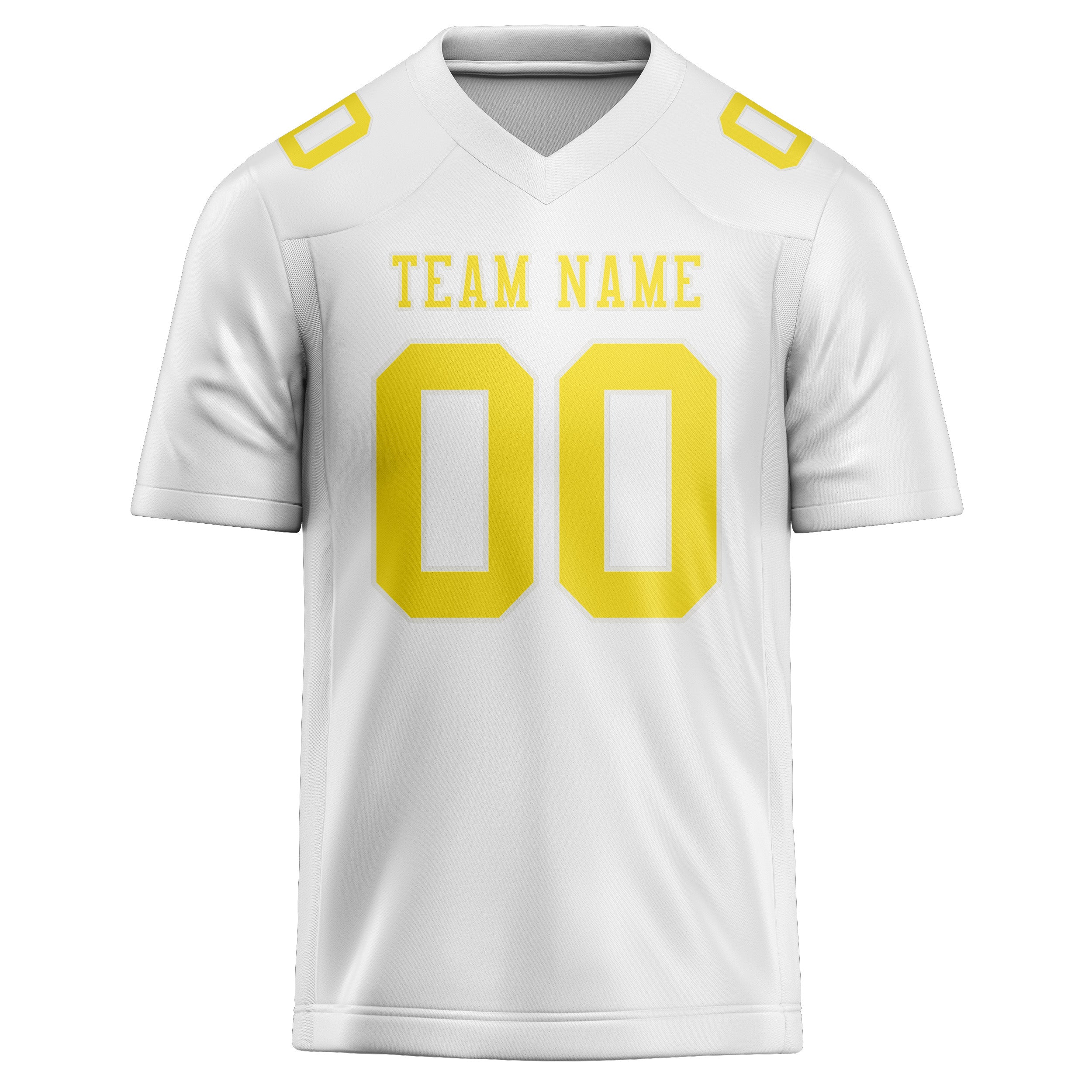 Maillot de football personnalisé blanc et jaune clair