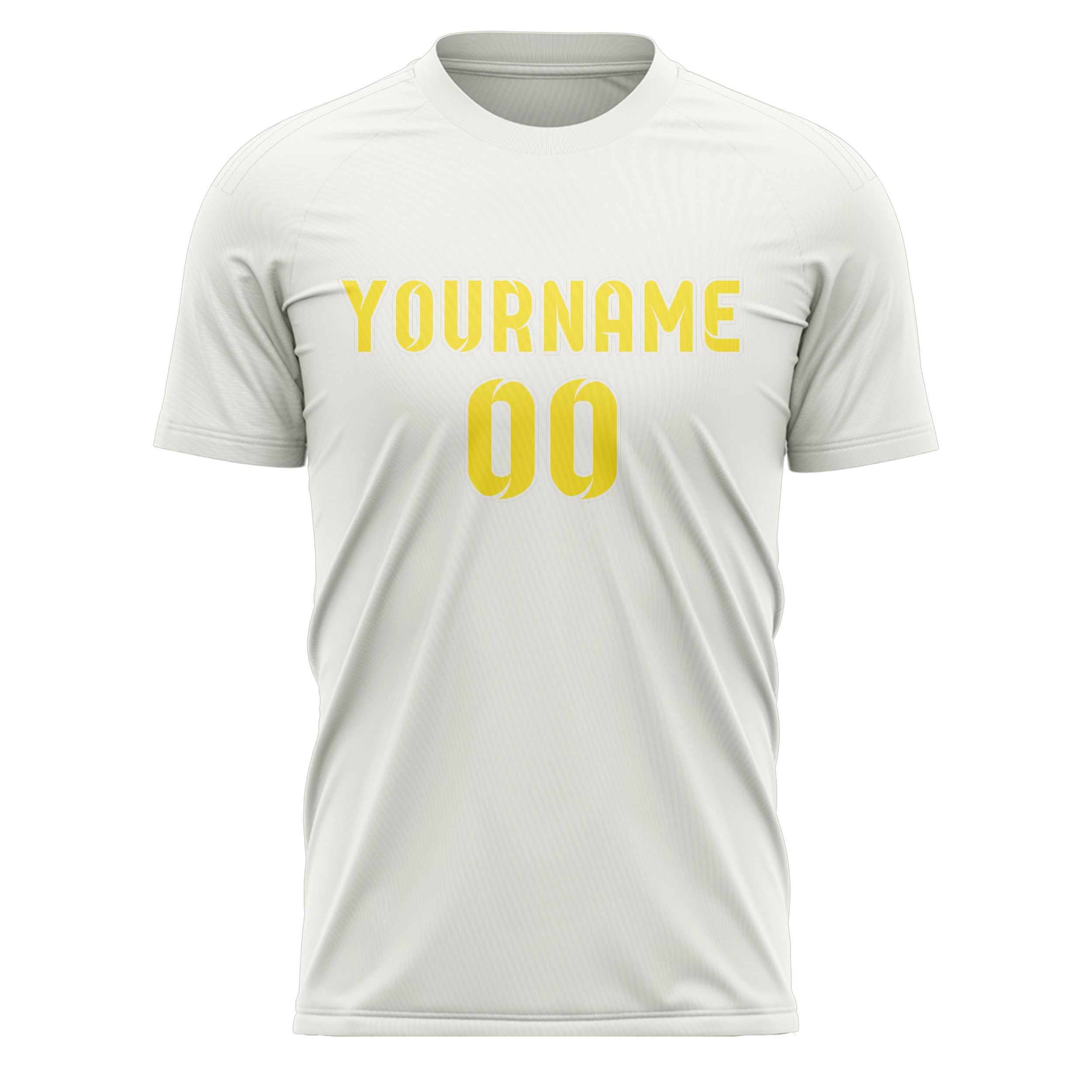 Maillot de football personnalisé blanc et jaune clair