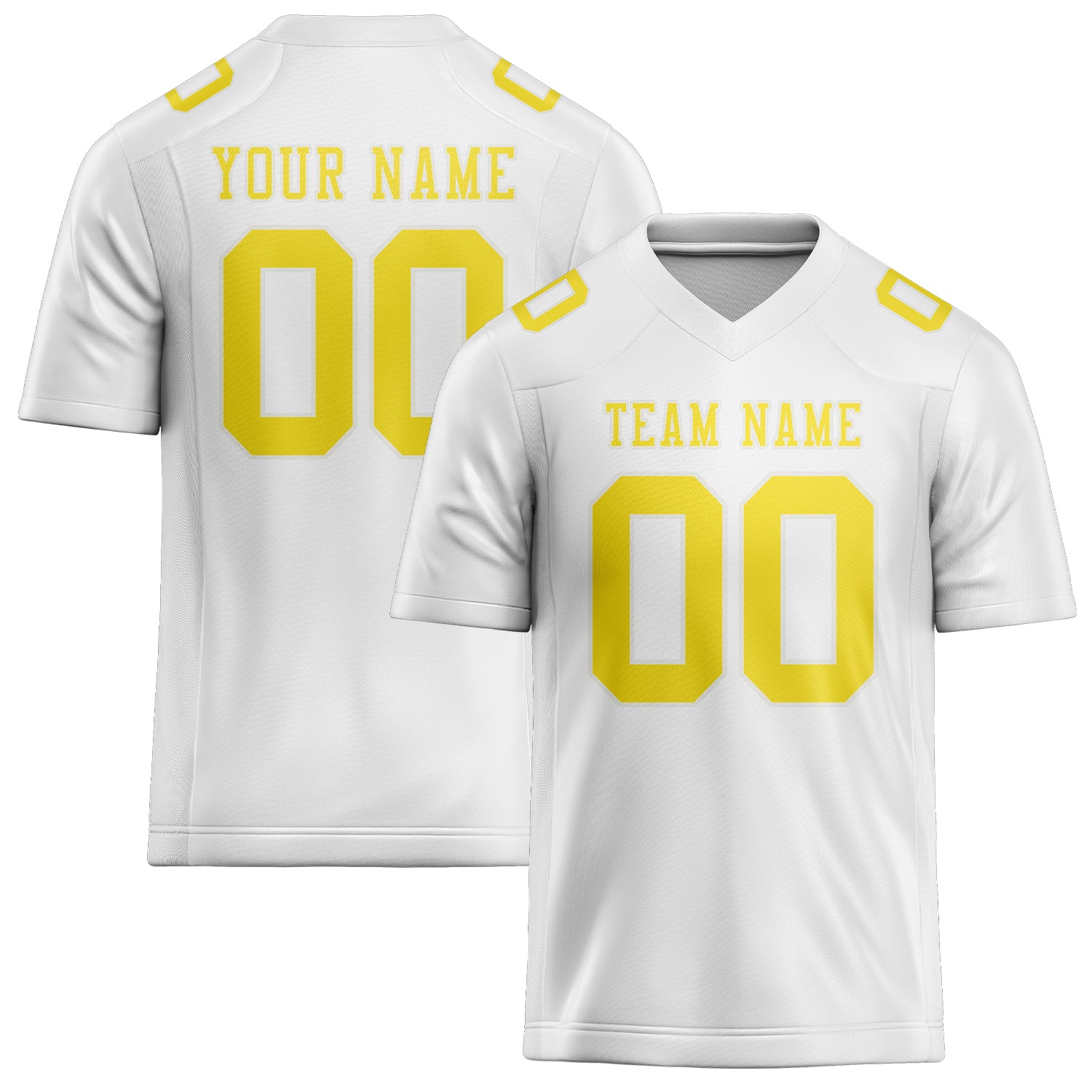 Maillot de football personnalisé blanc et jaune clair
