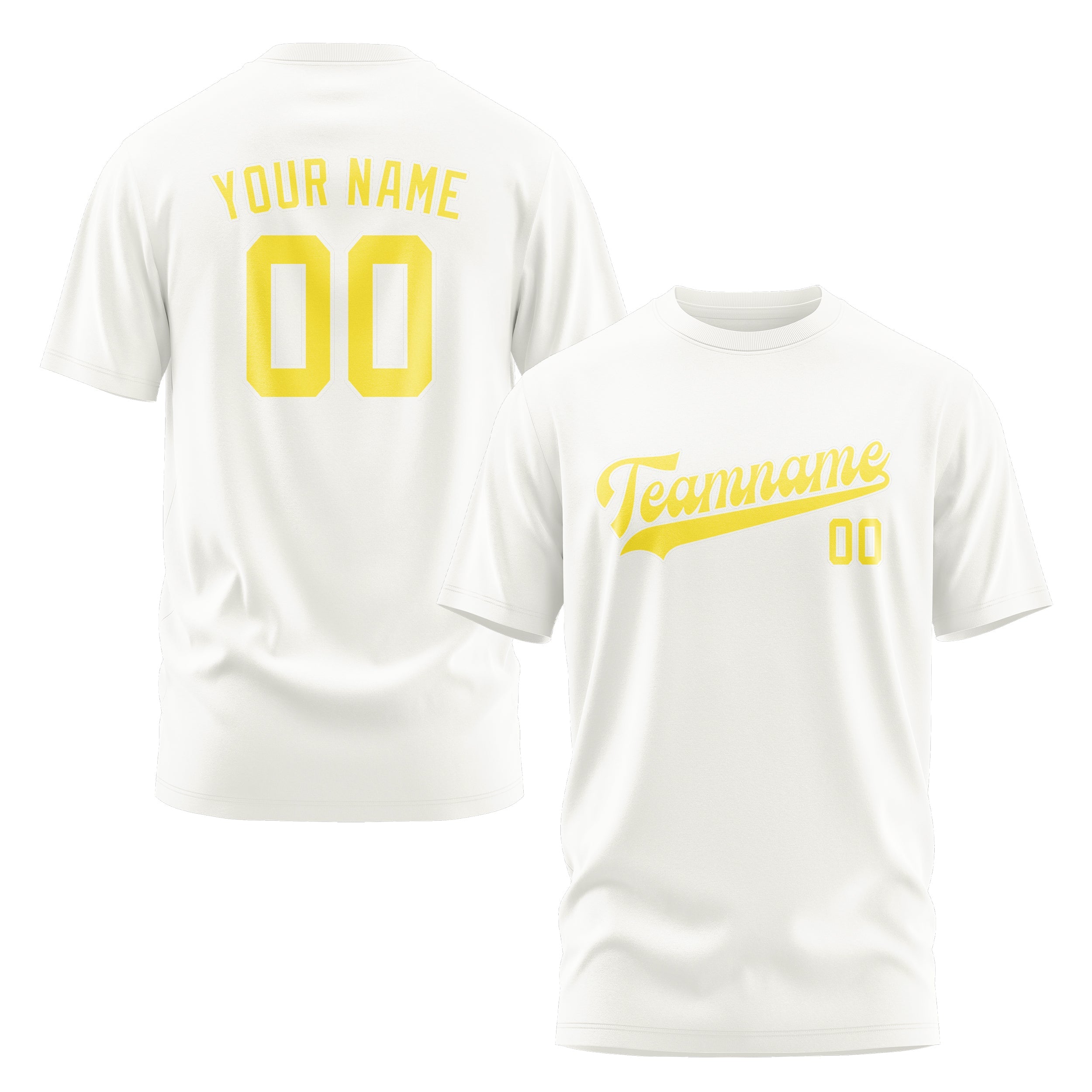 T-shirt personnalisé blanc et jaune clair
