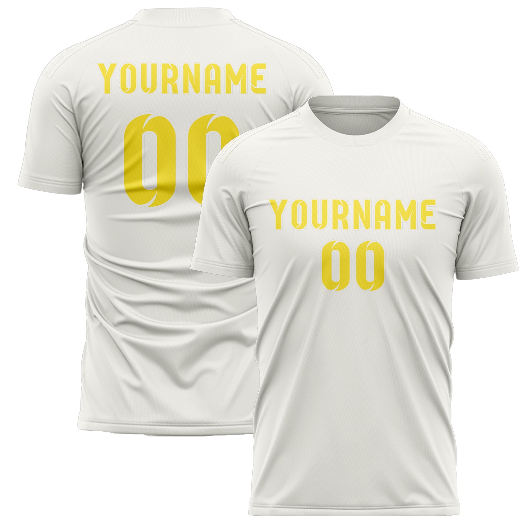 Maillot de football personnalisé blanc et jaune clair