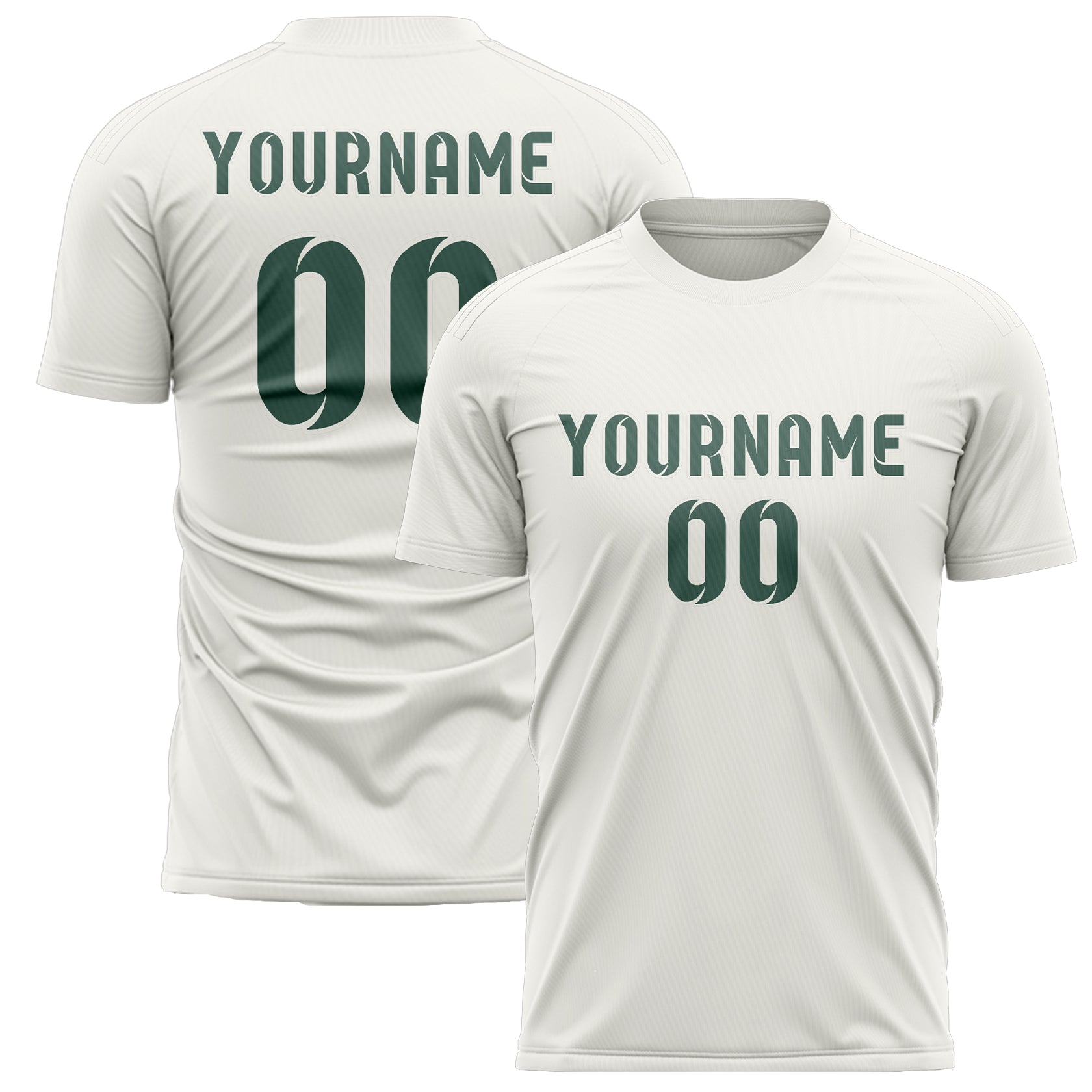 Maillot de football personnalisé blanc, bleu et vert
