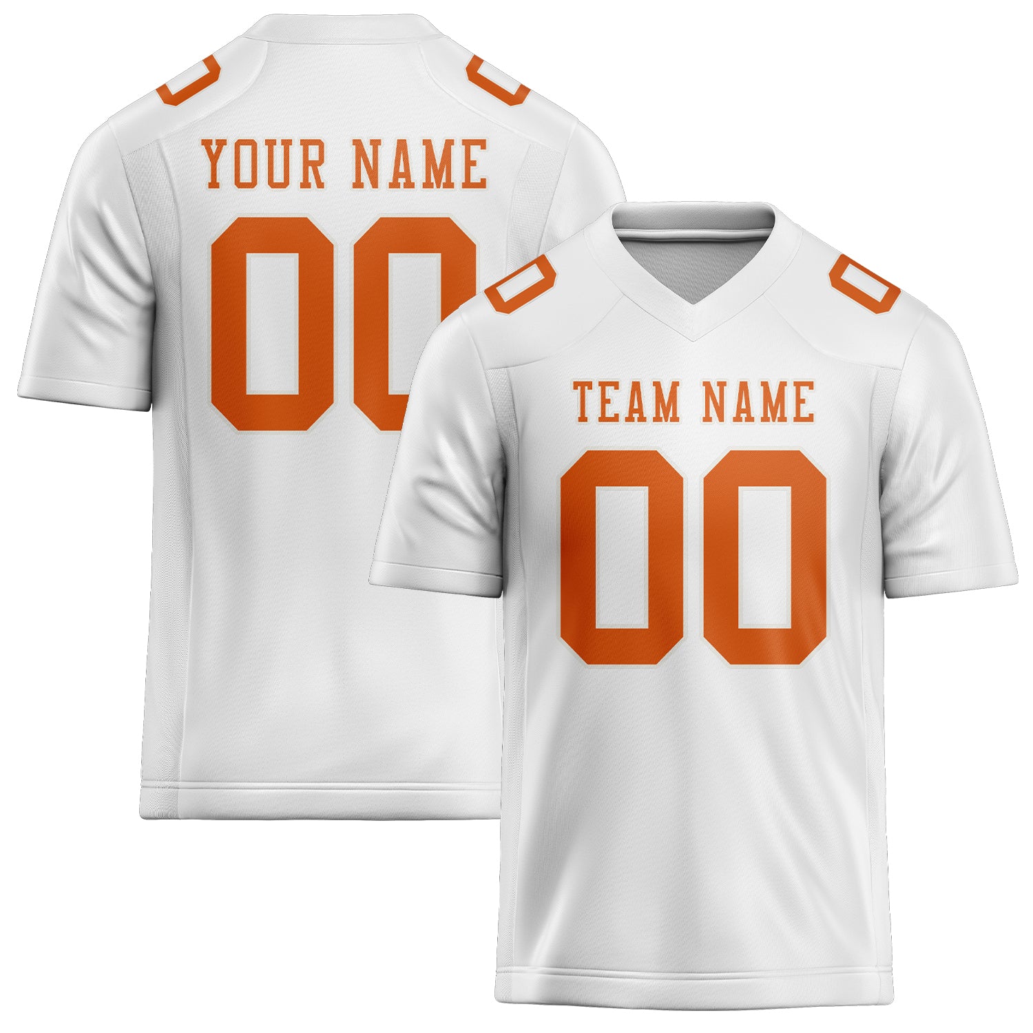 Maillot de football personnalisé blanc et orange