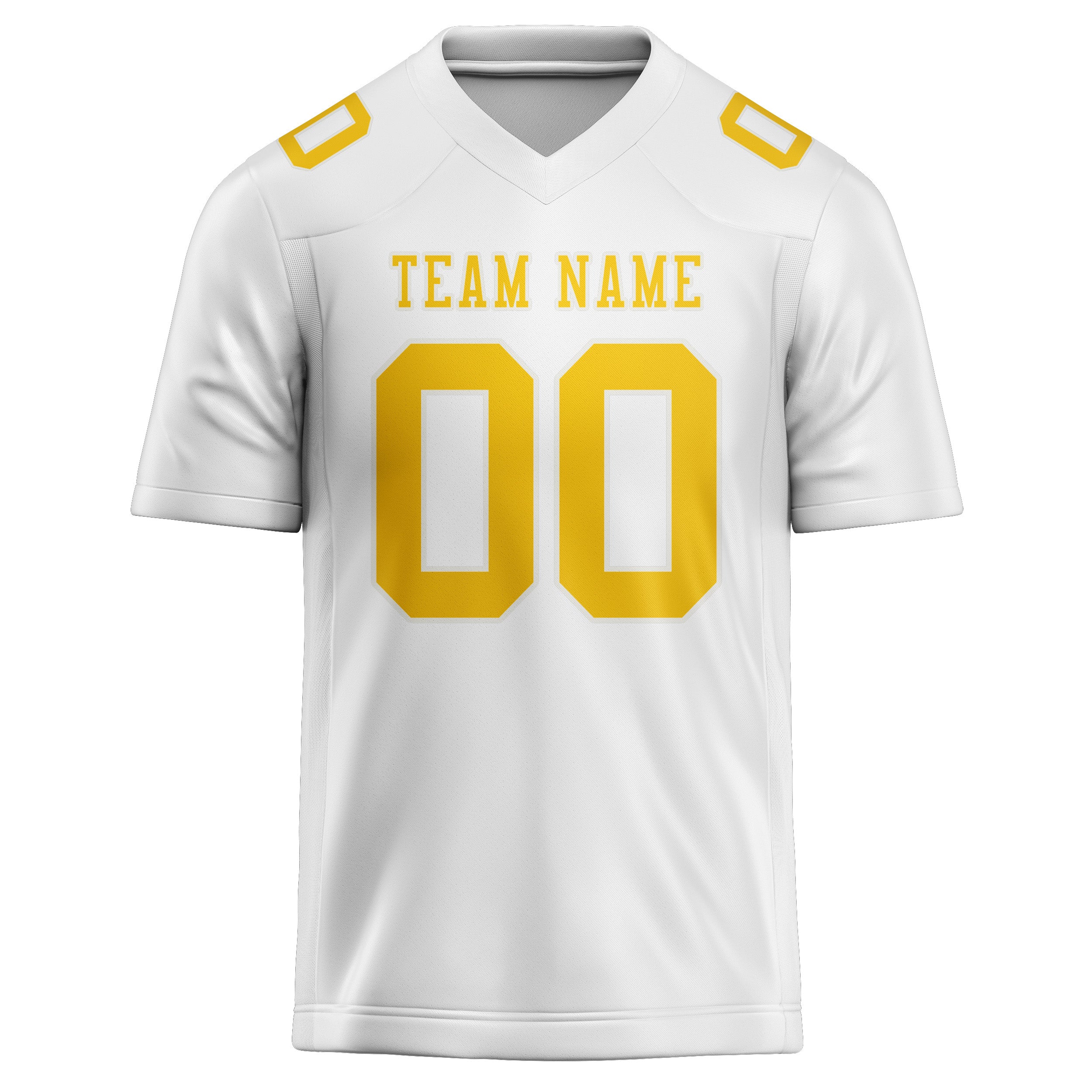 Maillot de football personnalisé blanc et or