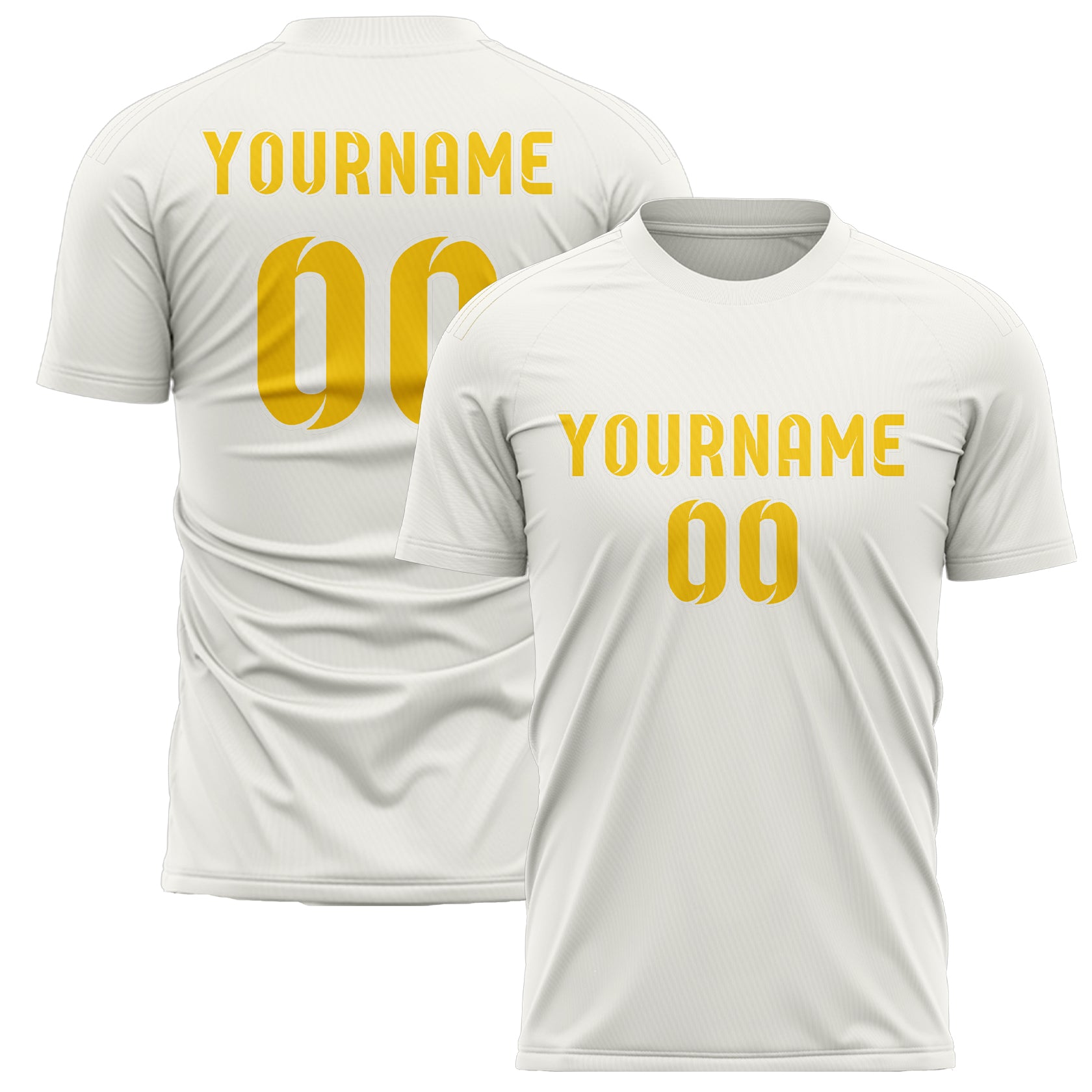 Maillot de football personnalisé blanc et or