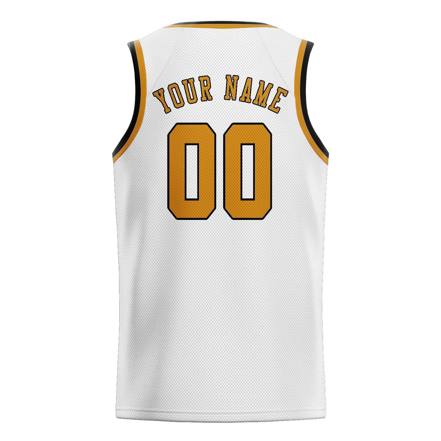 Maillot de basketball personnalisé blanc et jaune