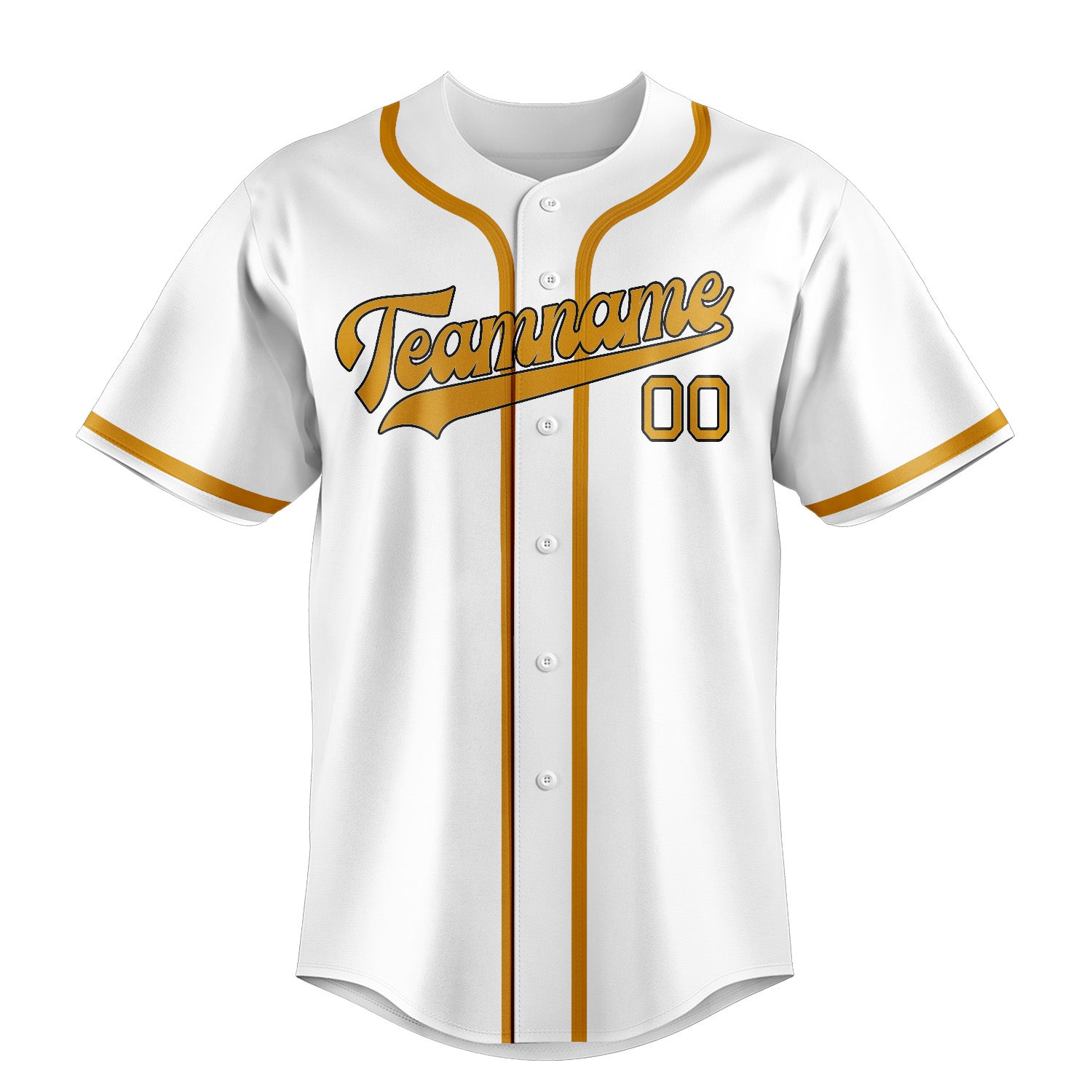 Maillot de baseball personnalisé blanc et jaune