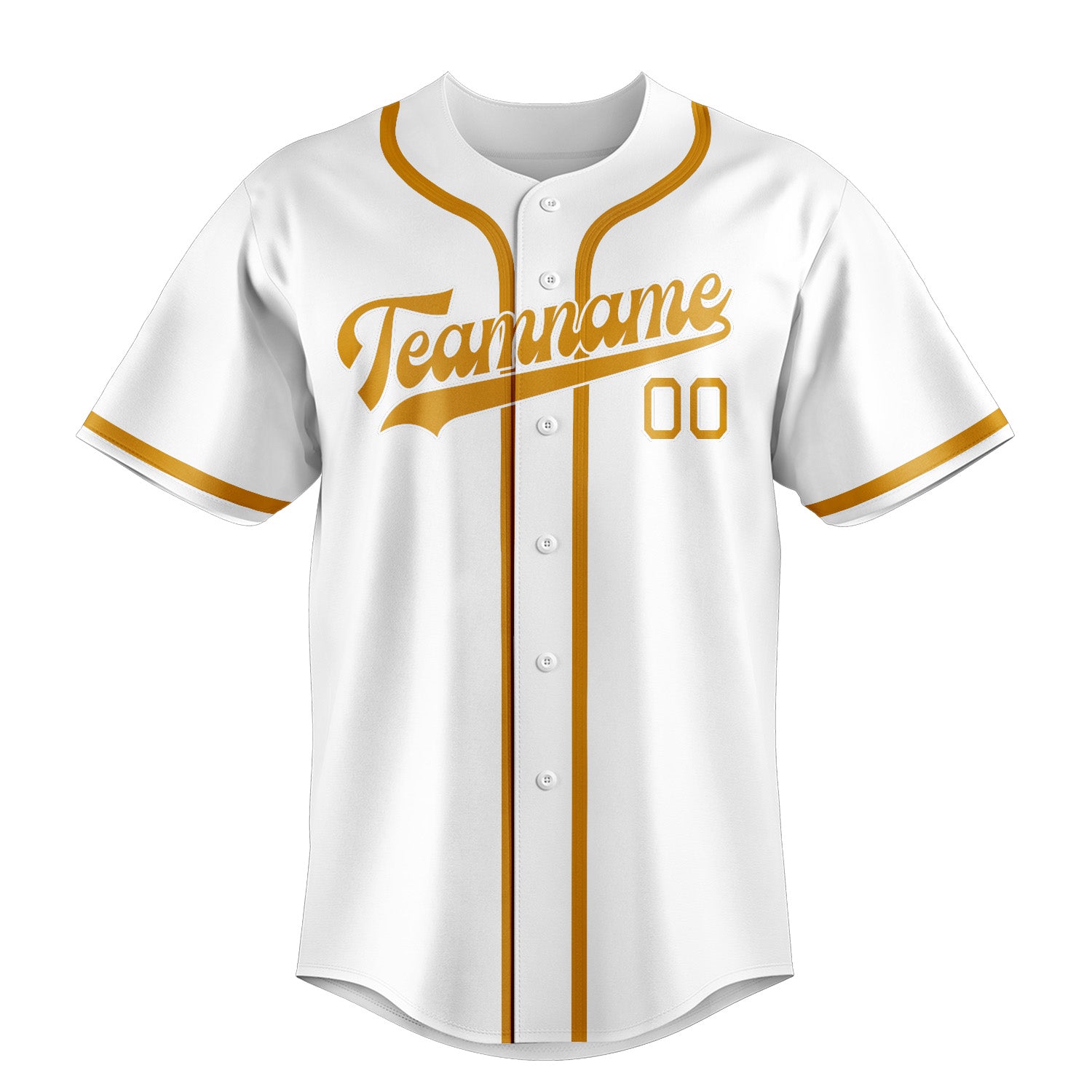 Maillot de baseball personnalisé blanc et jaune