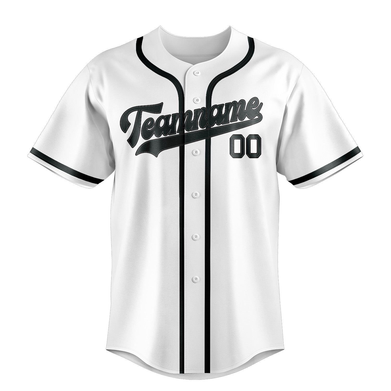 Maillot de baseball personnalisé blanc et gris foncé