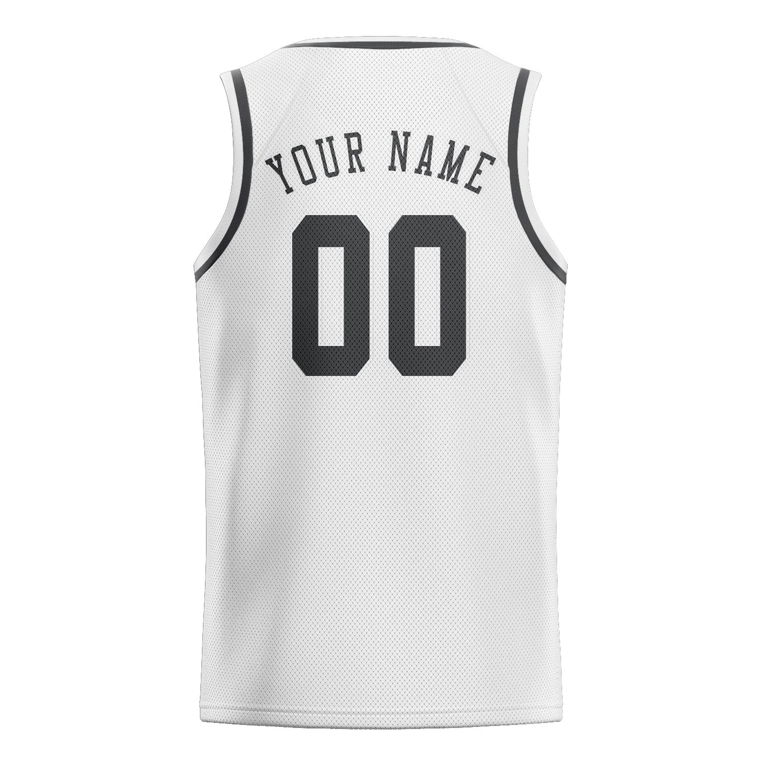 Maillot de basketball personnalisé blanc et gris foncé