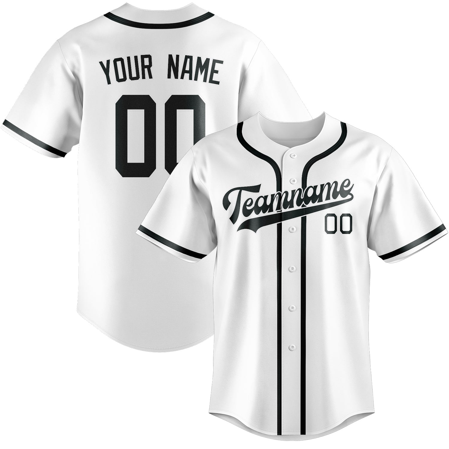 Maillot de baseball personnalisé blanc et gris foncé