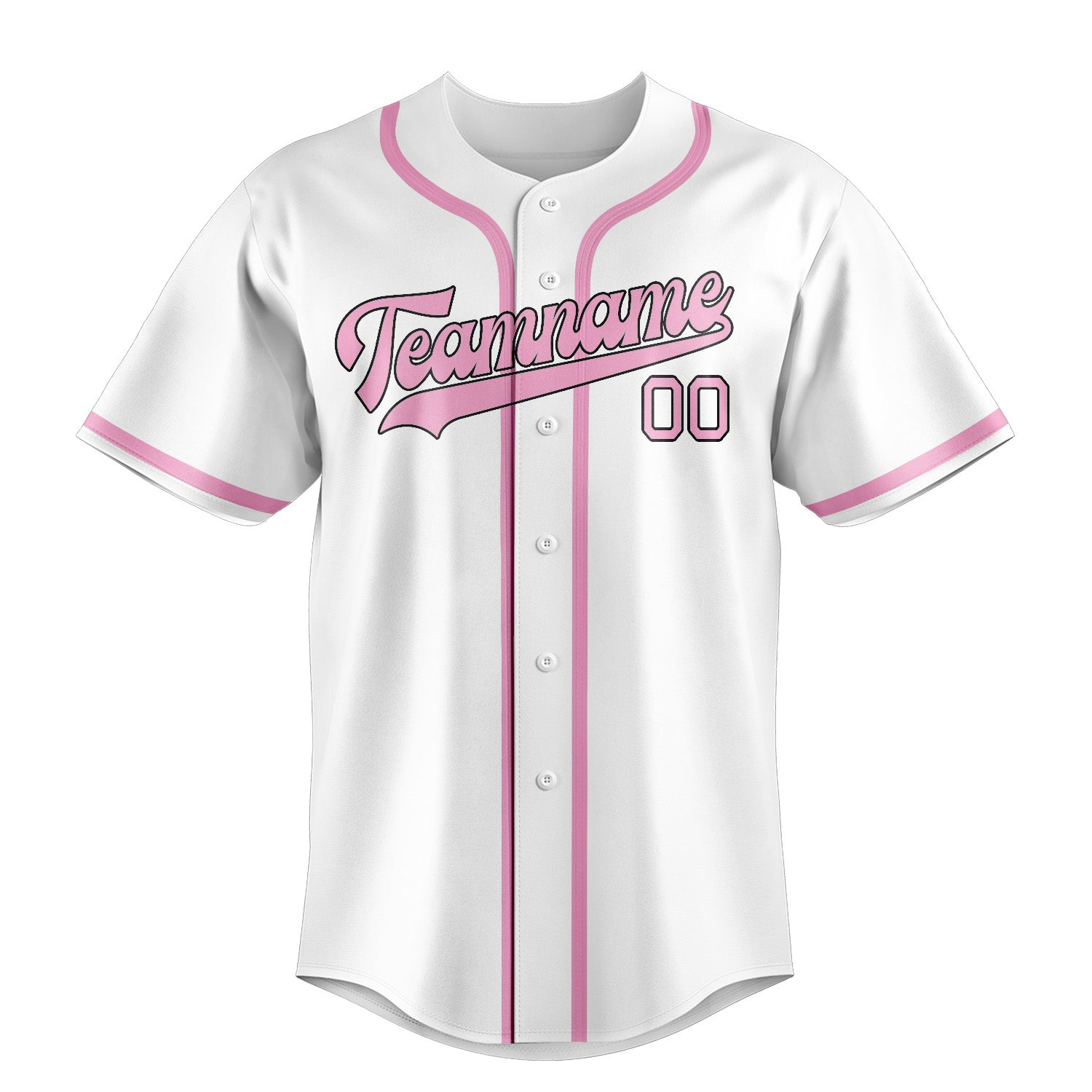 Maillot de baseball personnalisé blanc et rose clair