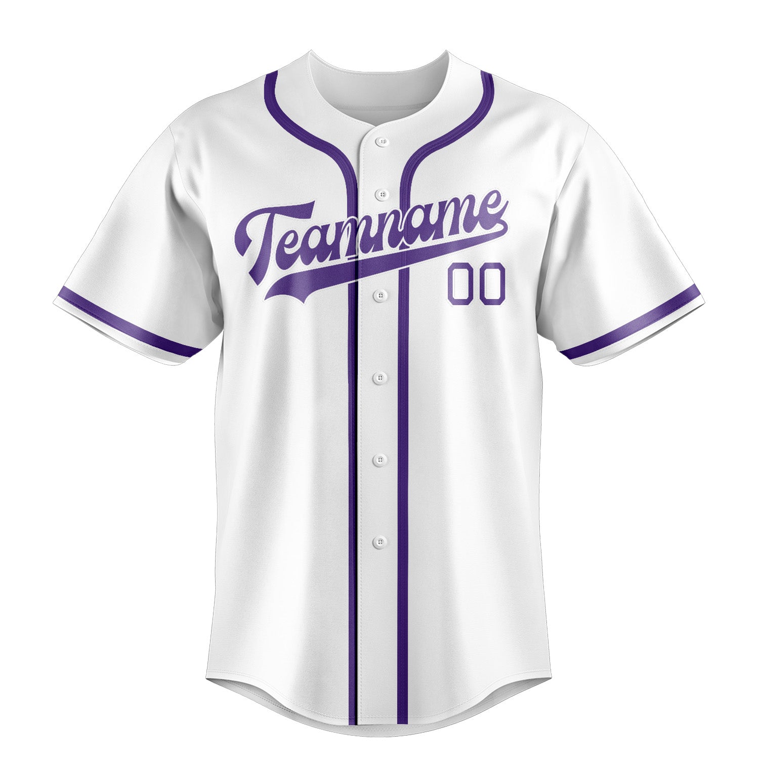 Maillot de baseball personnalisé blanc et violet clair