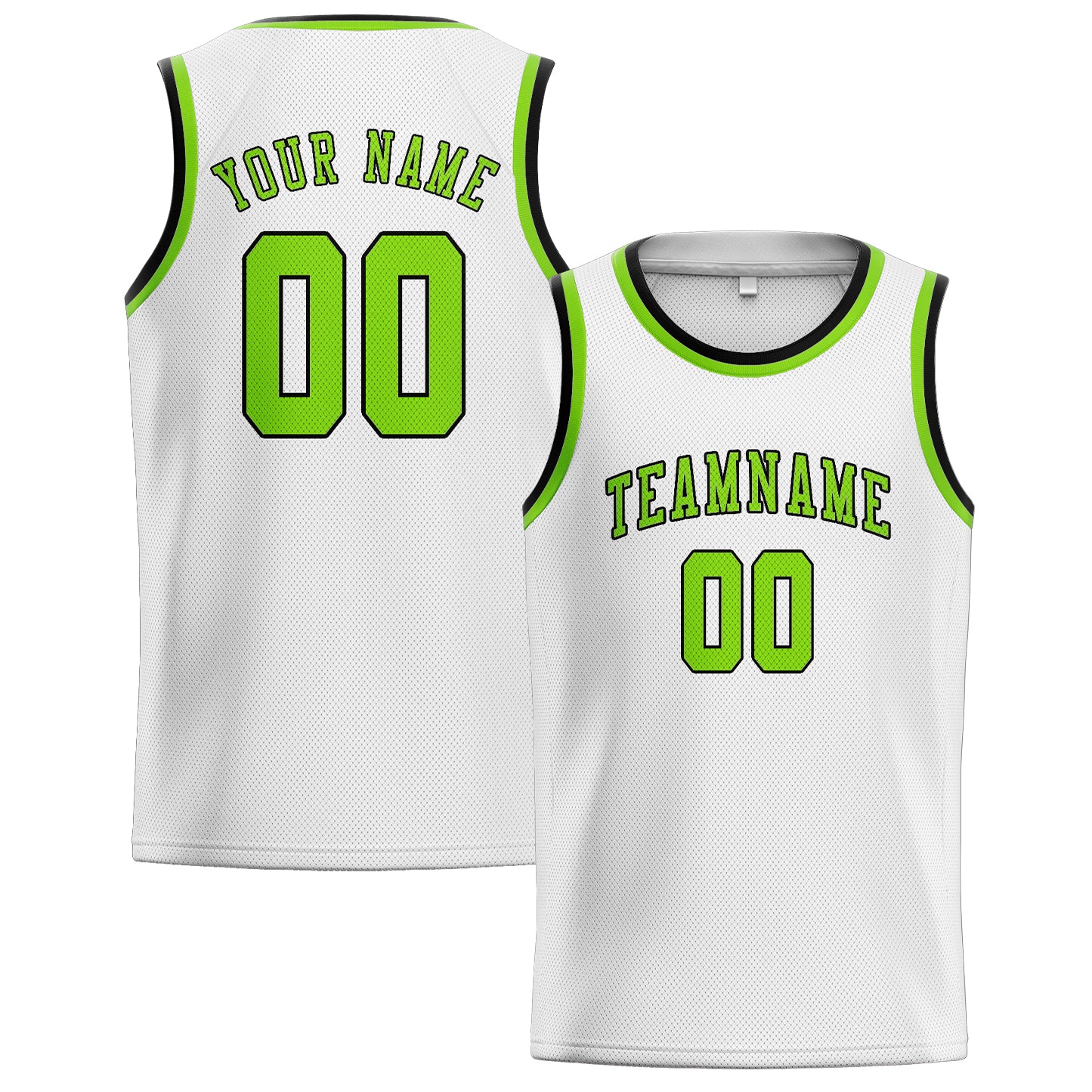 Maillot de basketball personnalisé blanc et vert émeraude