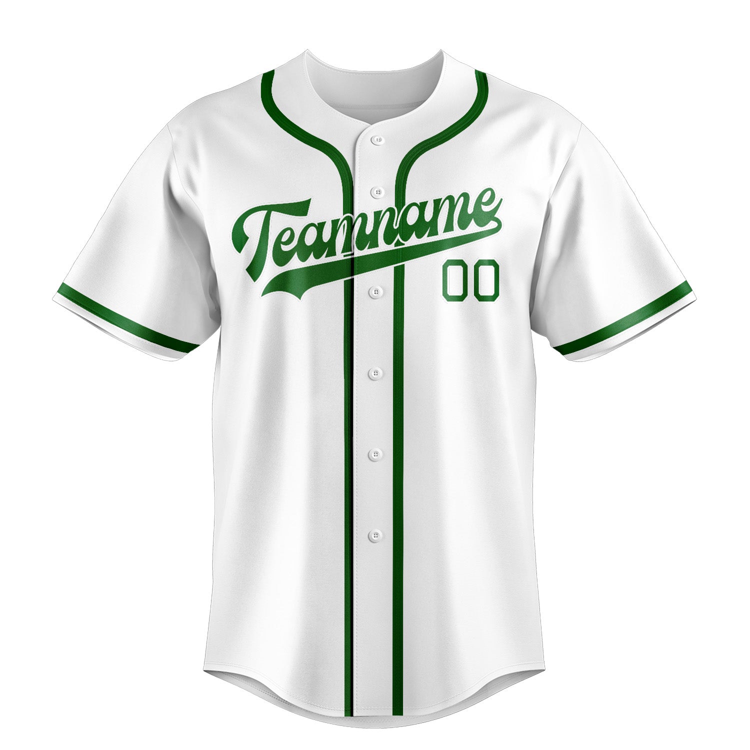 Maillot de baseball personnalisé blanc et vert émeraude